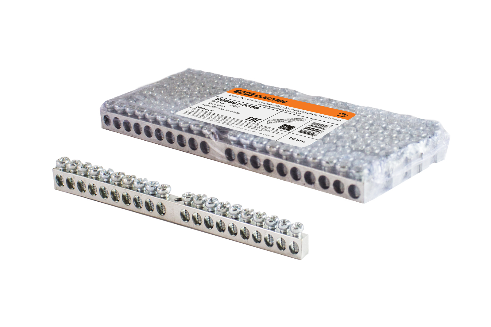 Bară "N" nulă 6×9 mm 20/1 (20 grupuri/fixare la centru) nichelată TDM