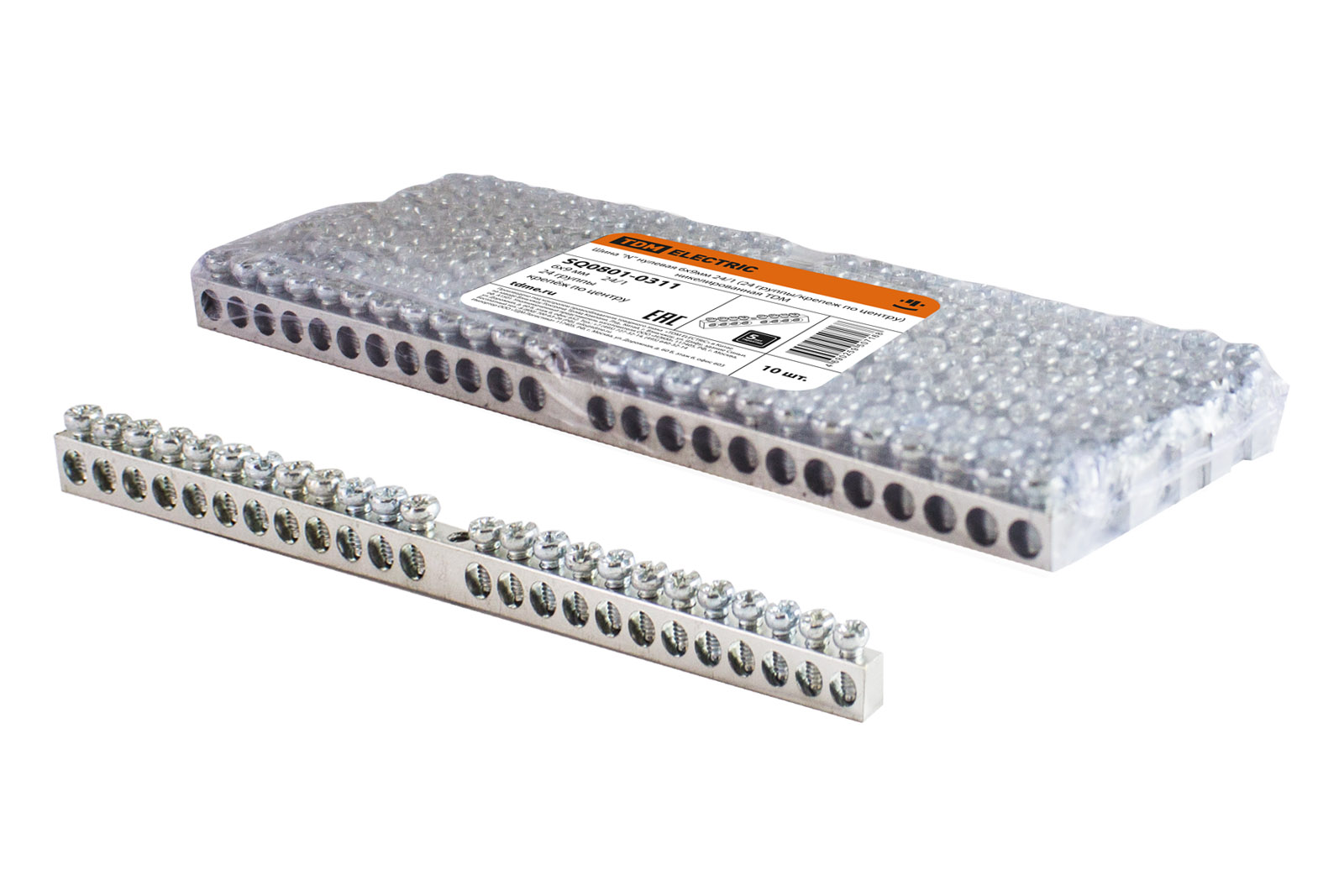 Bară "N" nulă 6×9 mm 24/1 (24 grupuri/fixare la centru) nichelată TDM