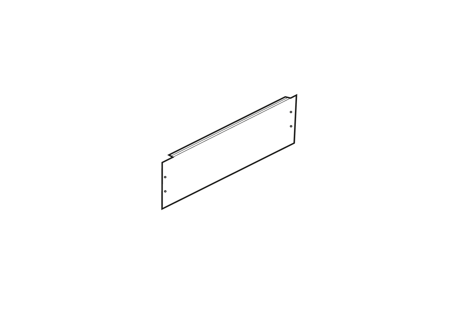 Panou fals pentru VRU 150x450 mm închis TDM