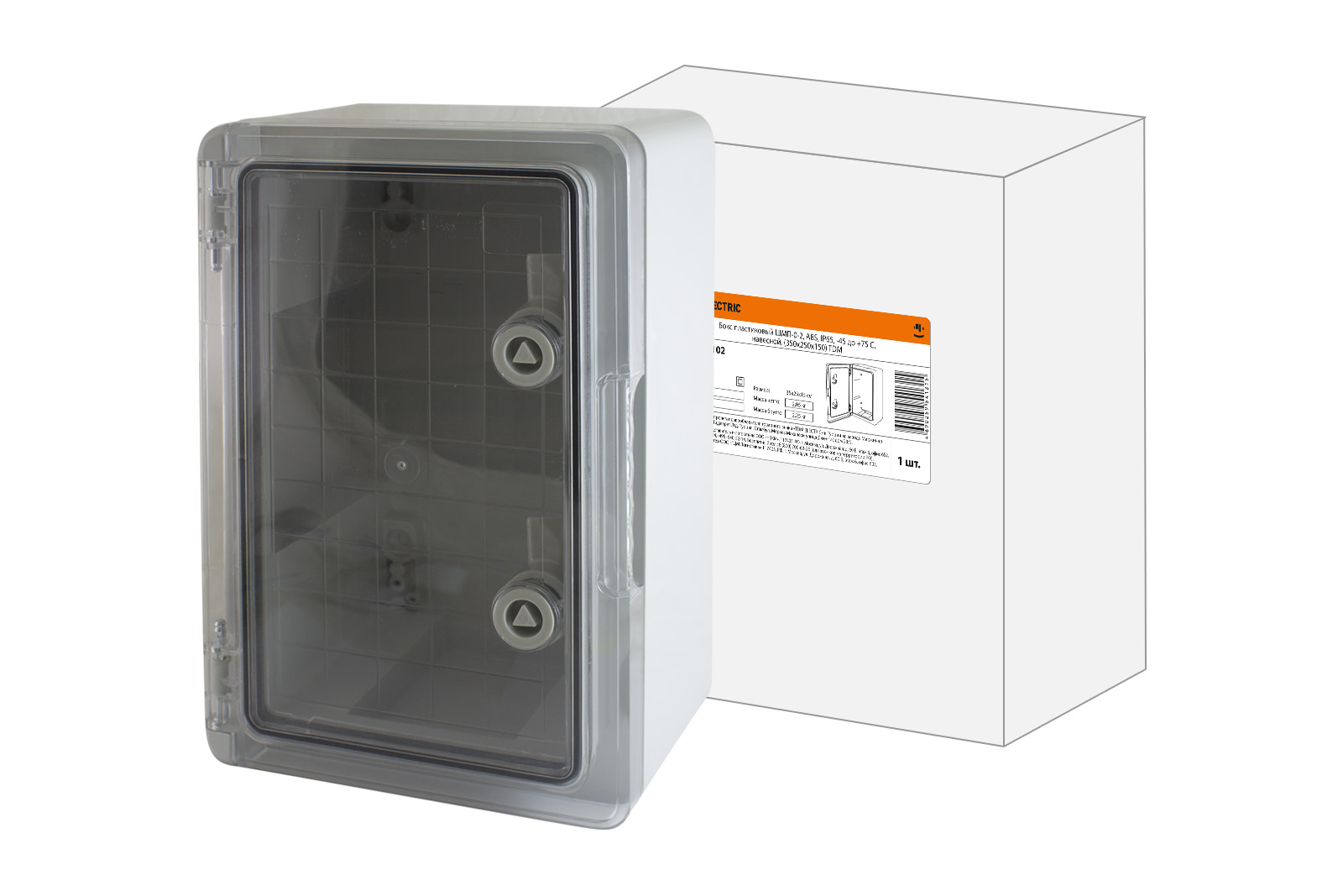 Bax plastic ȘMP-0-2, transparent, capac ABS, IP65, -45 la +75 C, suspendat, (350x250x150) TDM