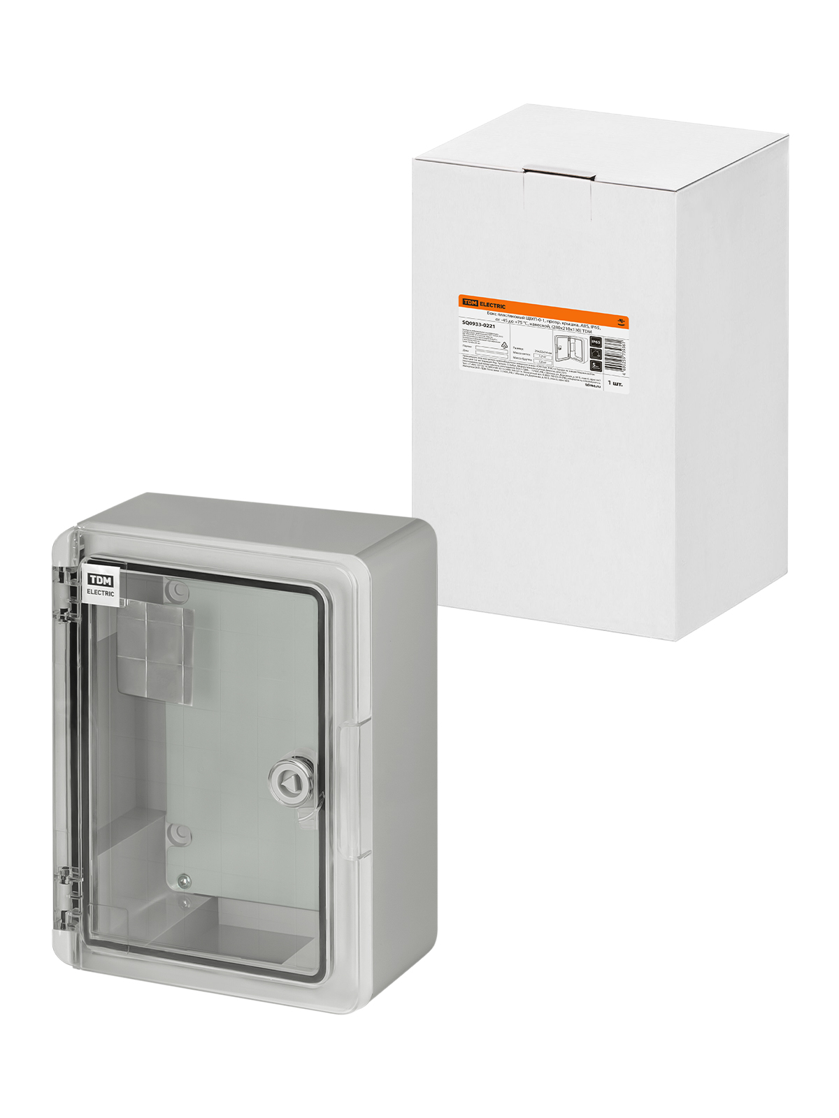 Cutie din plastic ЩМП-0-1, capac transparent, ABS, IP65, de la -45 până la +75 °C, suspendată, (280x210x130) TDM
