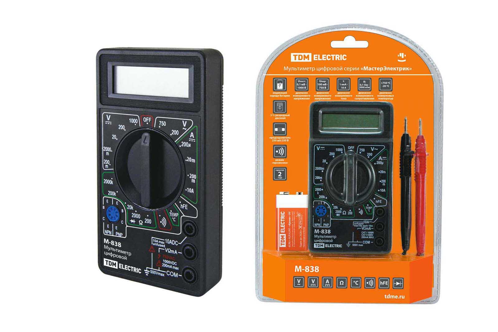 Multimetru digital seria "MастерЭлектрик" M-838 TDM