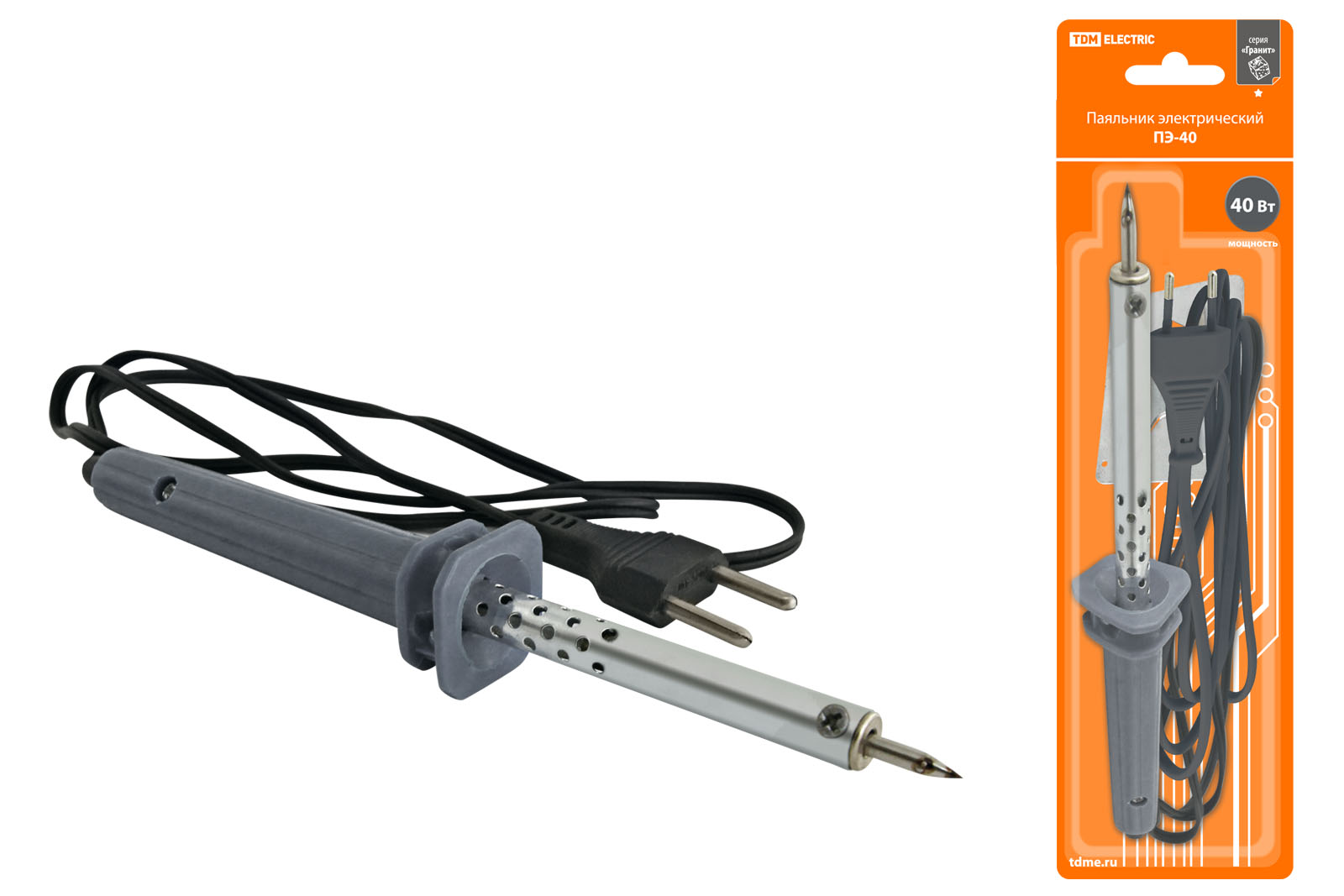 Luptător electric PE-40 cu vârf tip „con”, în set suport, 40 W, „Granit” TDM