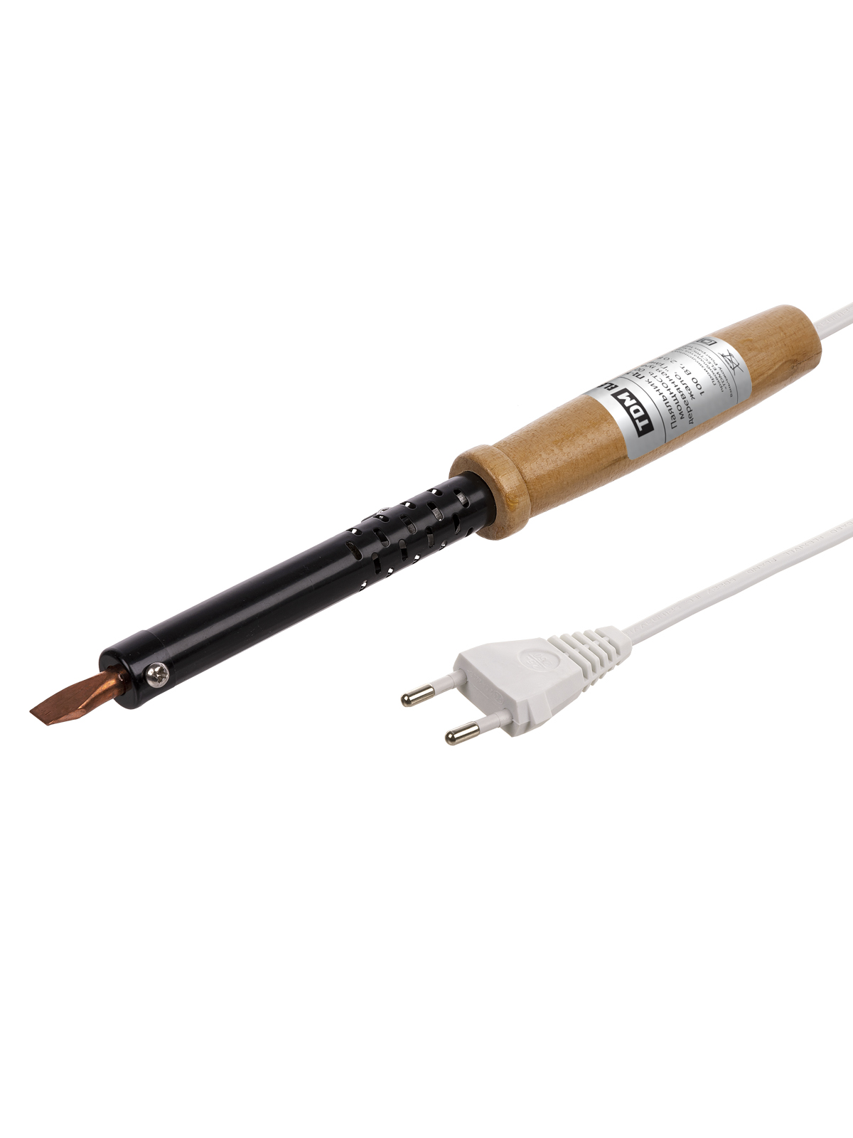 Sârmă de lipit PD-100, EPSN, putere 100 W, 230 V, mâner din lemn, vârf plat, "Granit" TDM