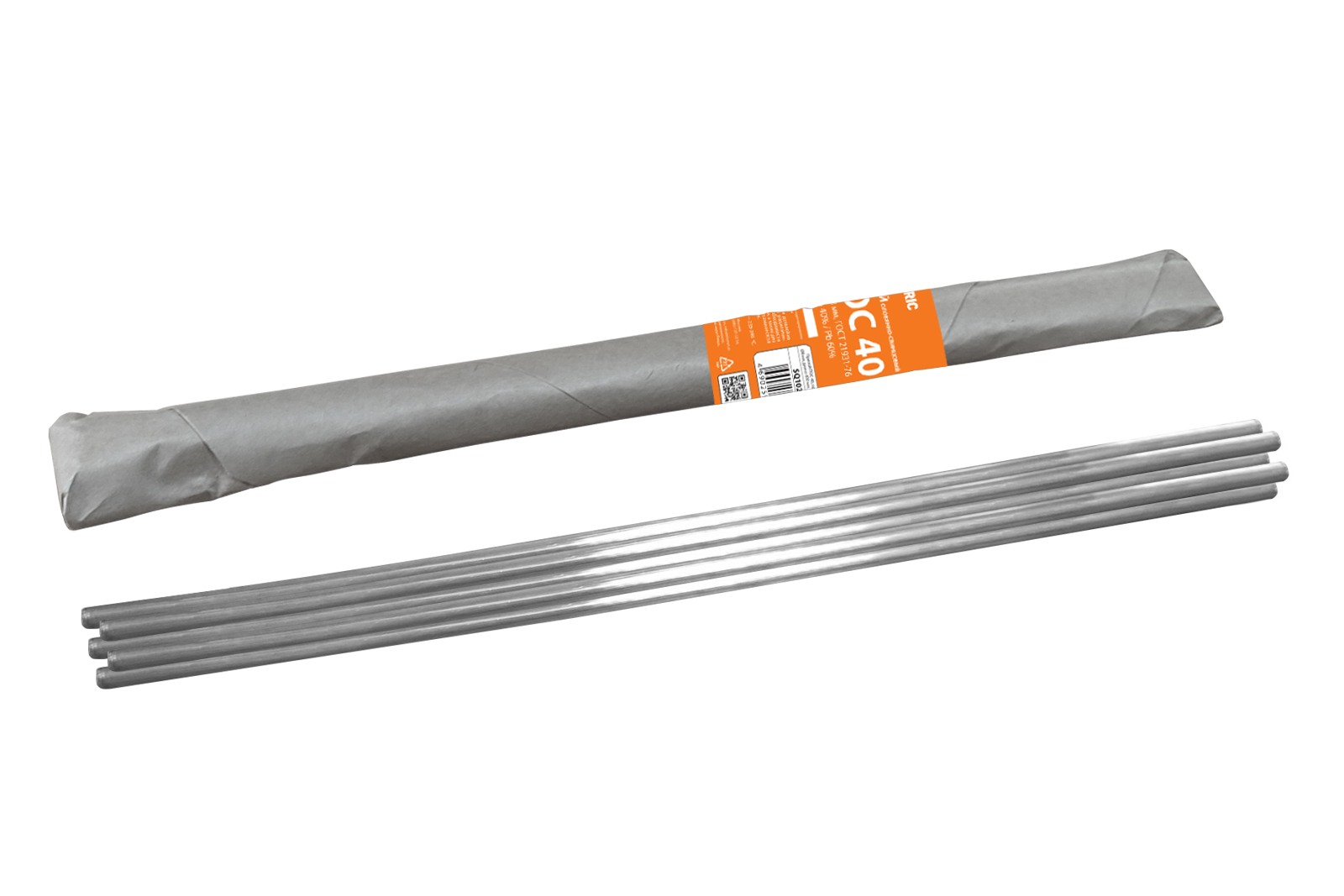 Sârmă de lipit POS 40, bară, GOST 21931-76, Ø8 mm, lungime 400 mm, 1 kg, seria „Almaz” TDM