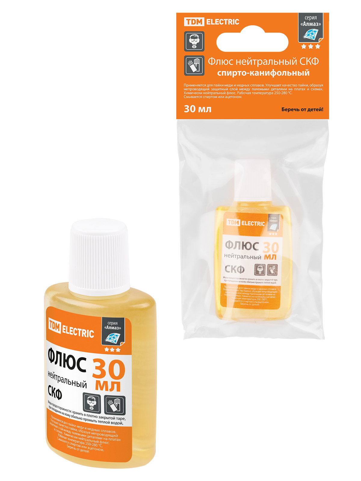 Flux neutru SKF, alcool-canică, 30 ml, dozator, ambalaj individual, seria "Алмаз" TDM
