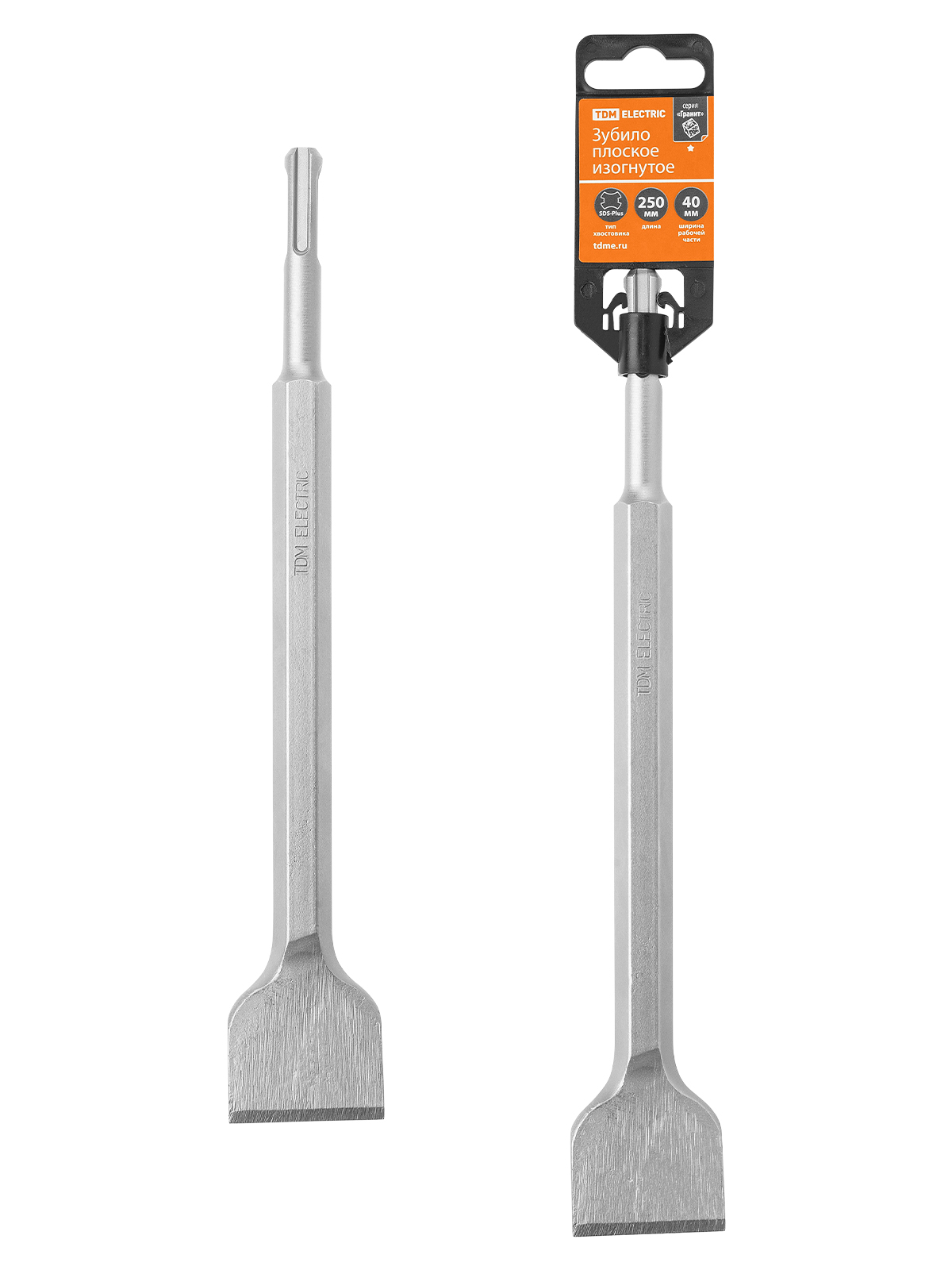 Burghiu plat curbat 40×250 mm, SDS-Plus, mâner din plastic, 1 bucată, "Granit" TDM