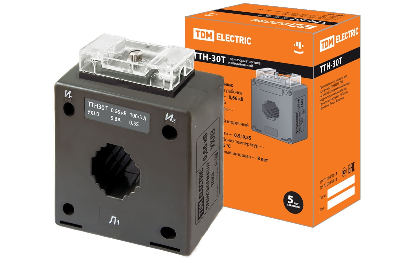 Transformator de curent de măsură TTN 30T/100/5- 5VA/0,5S-Р TDM