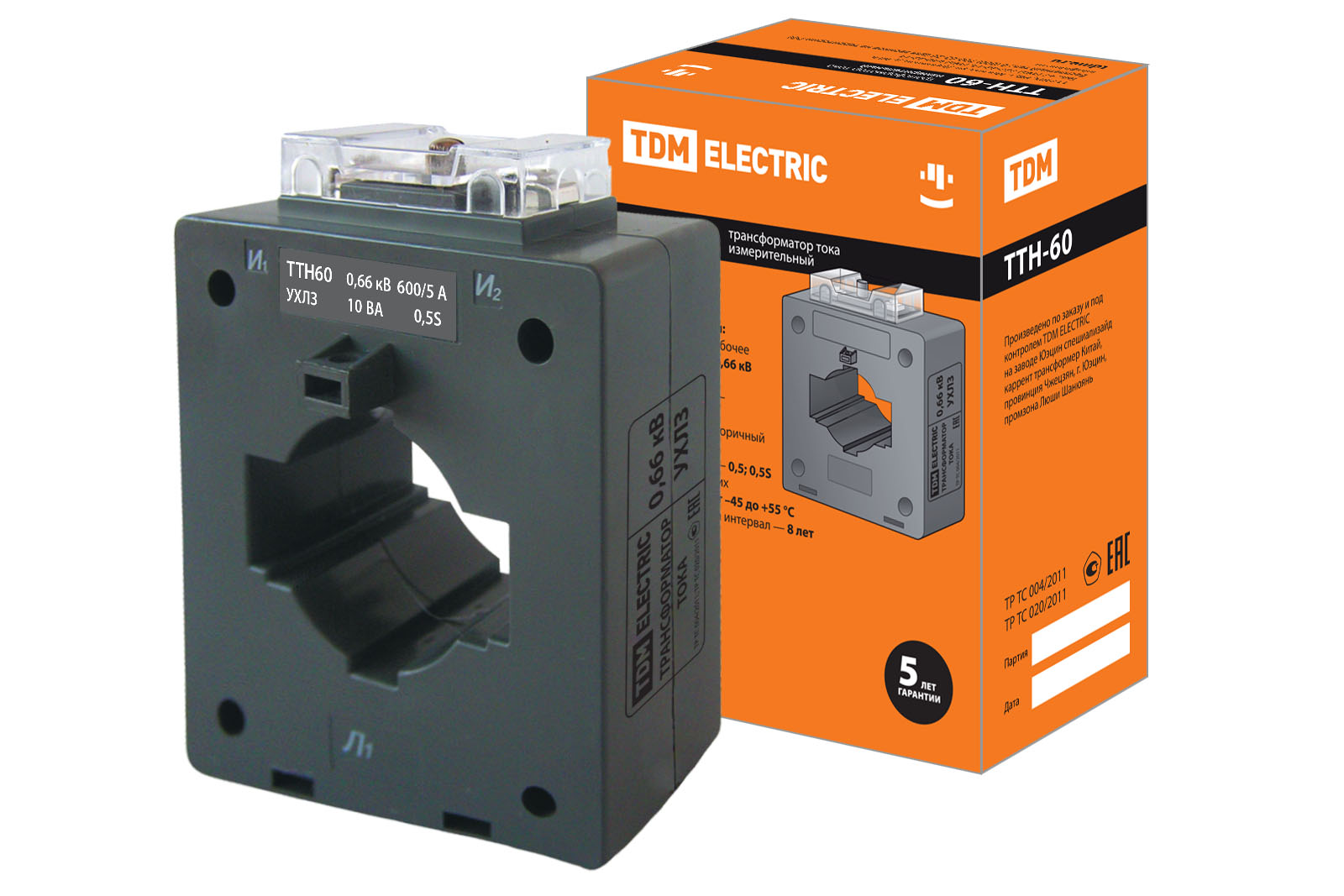 Transformator de curent de măsură ТТН 60/ 600/5-10VA/0,5S-Р TDM