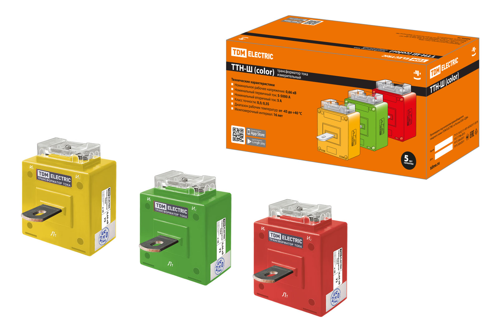 Transformator de curent de măsură ТТН-Ш 400/5-5VA/0,5-Р (3 pcs., color) TDM
