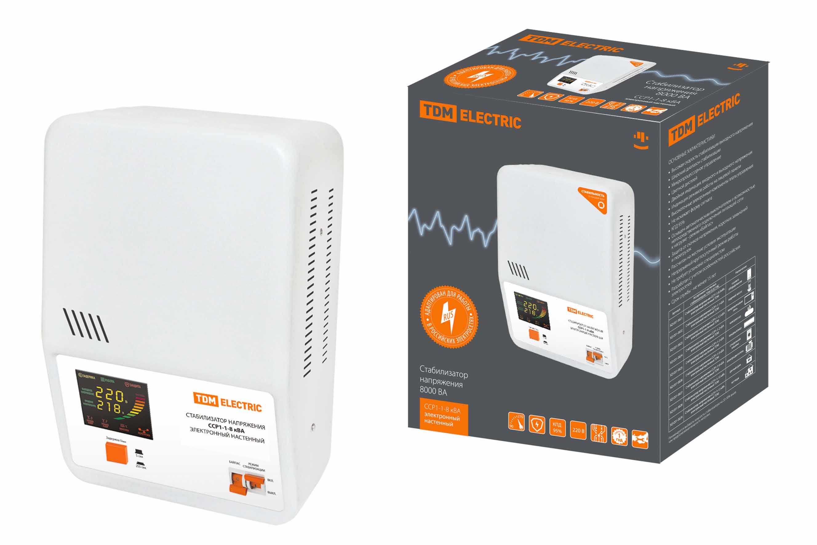 Stabilizator de tensiune ССР1-1-8 kVA electronic de perete TDM