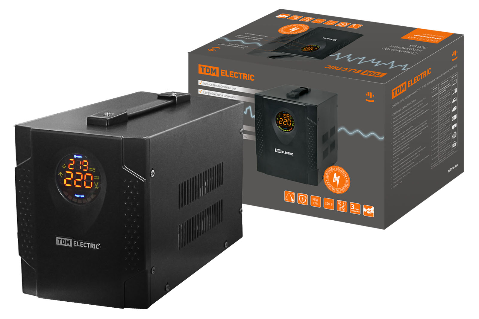 Stabilizator de tensiune СНС1-1-0,5 kVA semistor portabil TDM