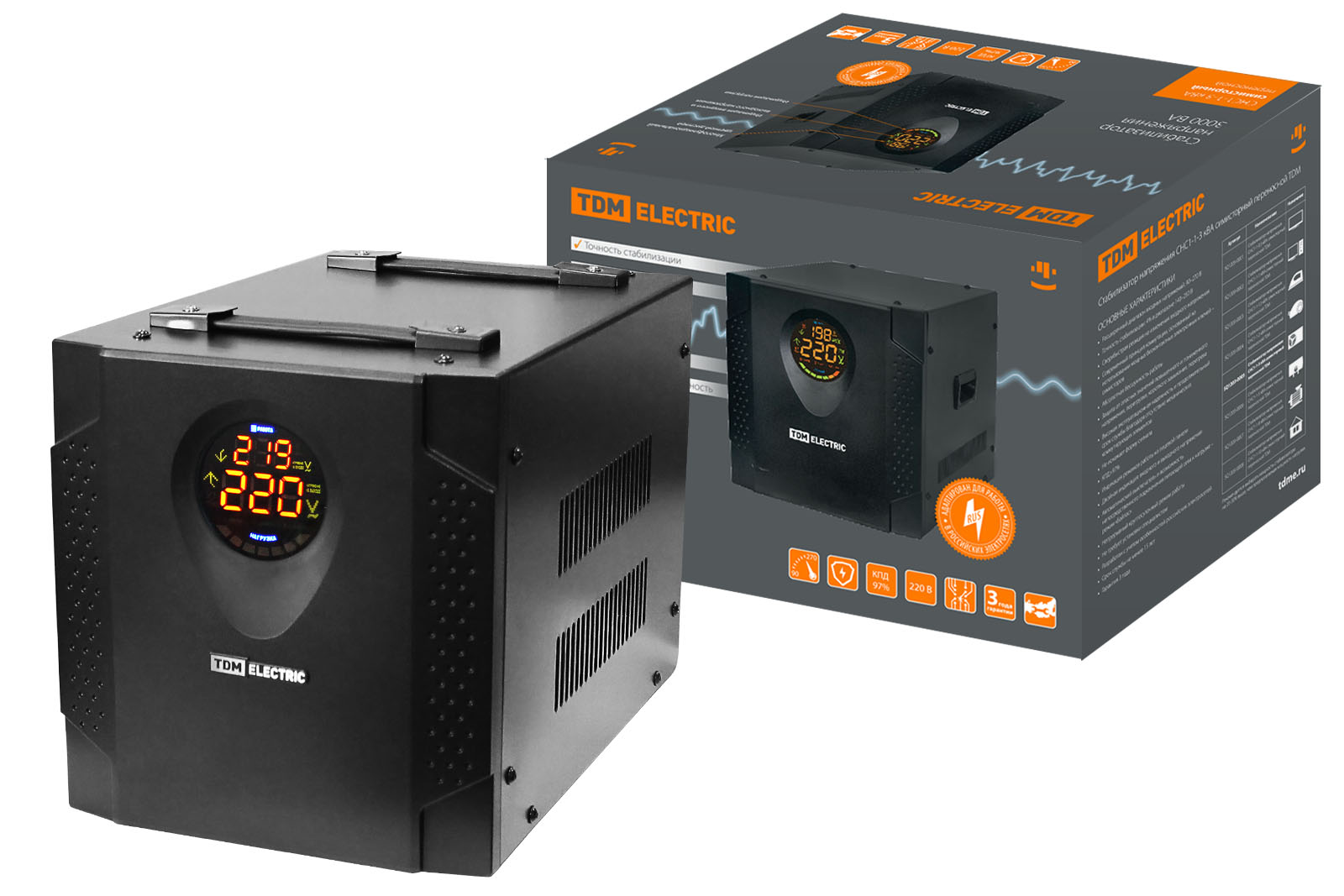 Stabilizator de tensiune СНС1-1-3 kVA semistor portabil TDM