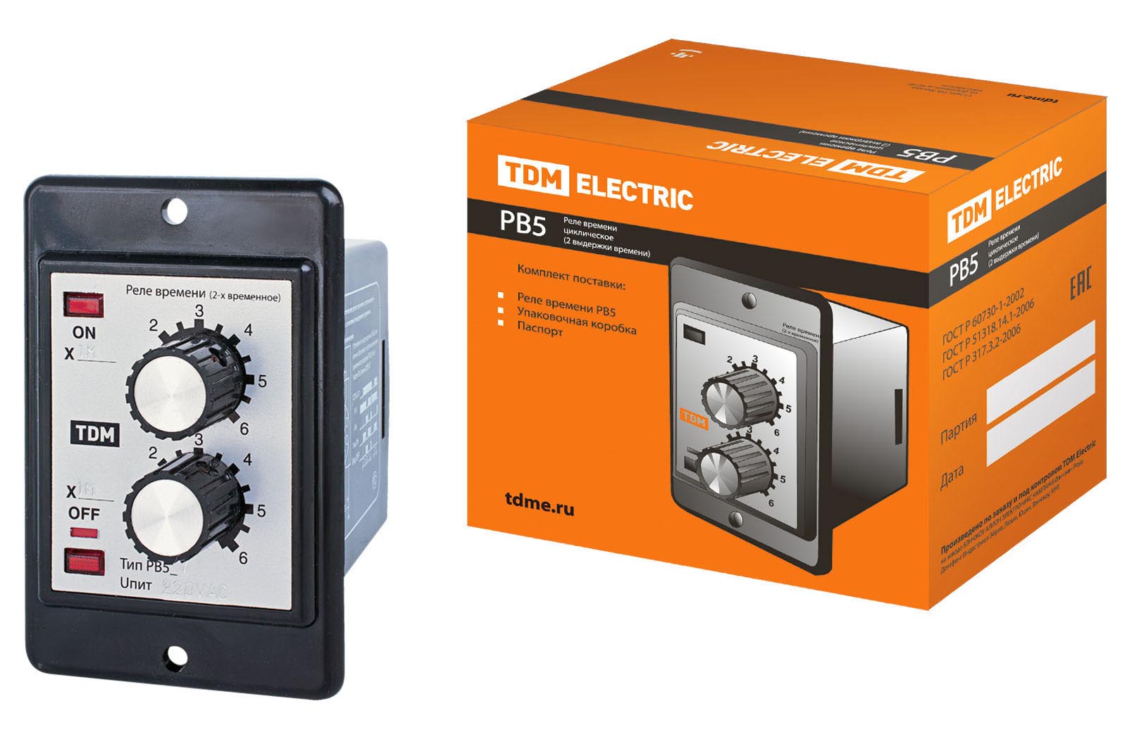 Releu de timp ciclic RV52-2T-6x6min-5A-230V-8C/Ș TDM