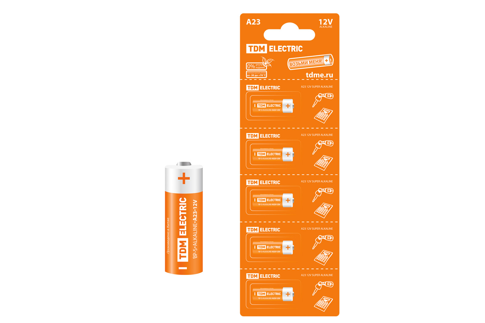 Элемент питания A23 Alkaline 12V BP-5 TDM(SQ1702-0039)