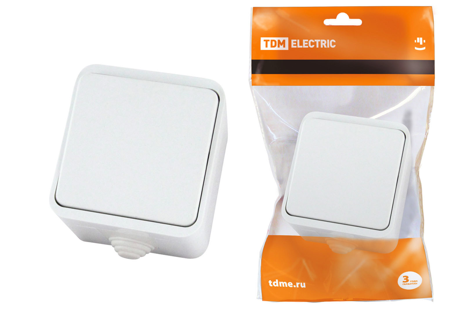 comutator 1‑cl. OУ IP44 10A alb „Орель” TDM (SQ1802-0001)