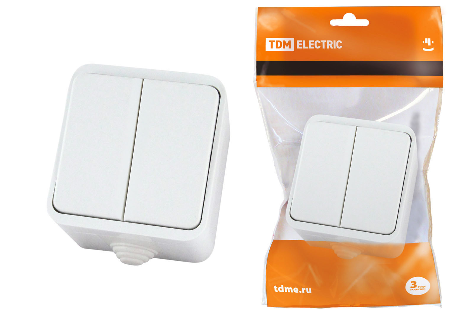 comutator 2‑cl. OУ IP44 10A alb „Орель” TDM (SQ1802-0002)