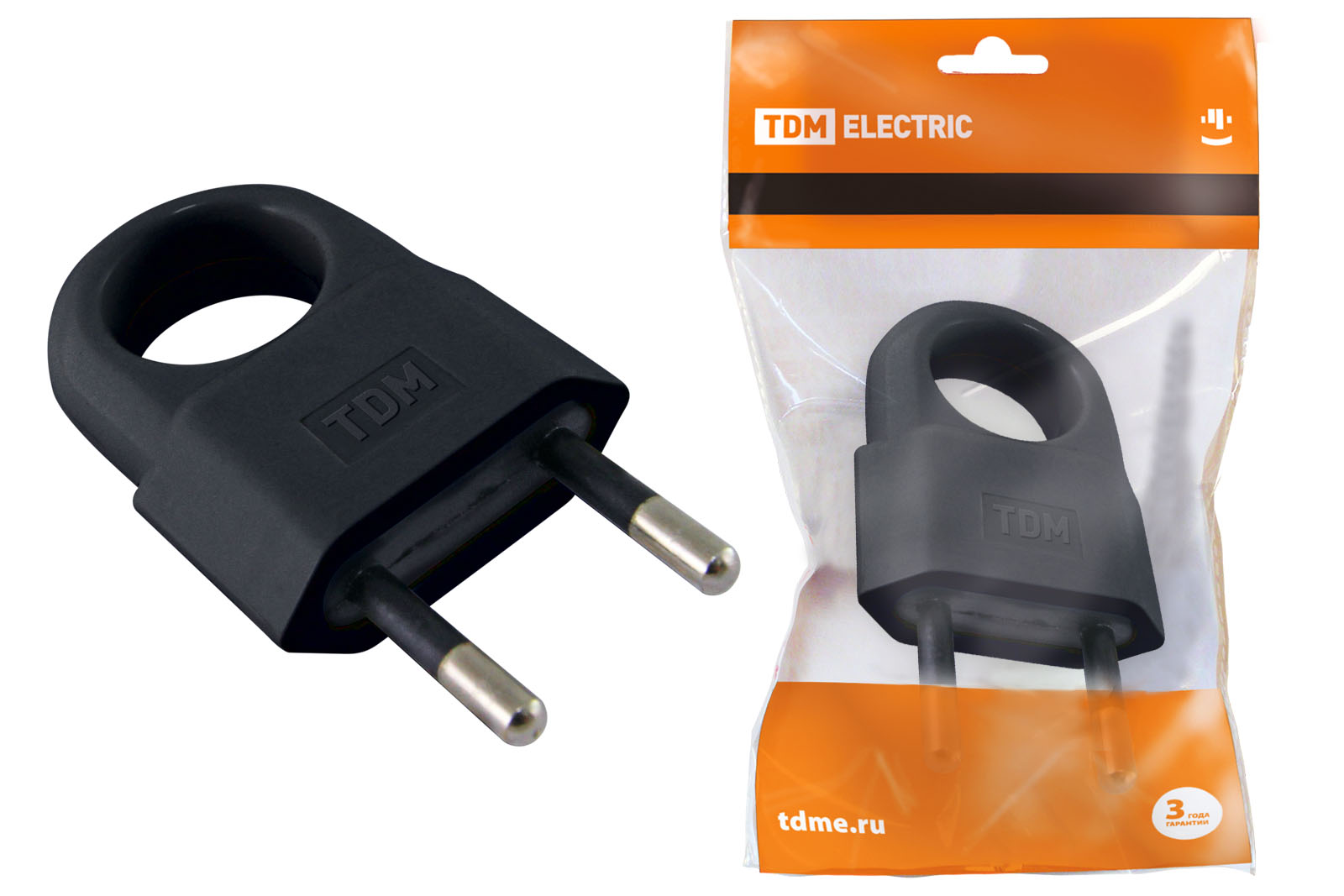 Priză fără șurub cu inel neagră 10A 250V (priză europeană CEE 7/16) TDM