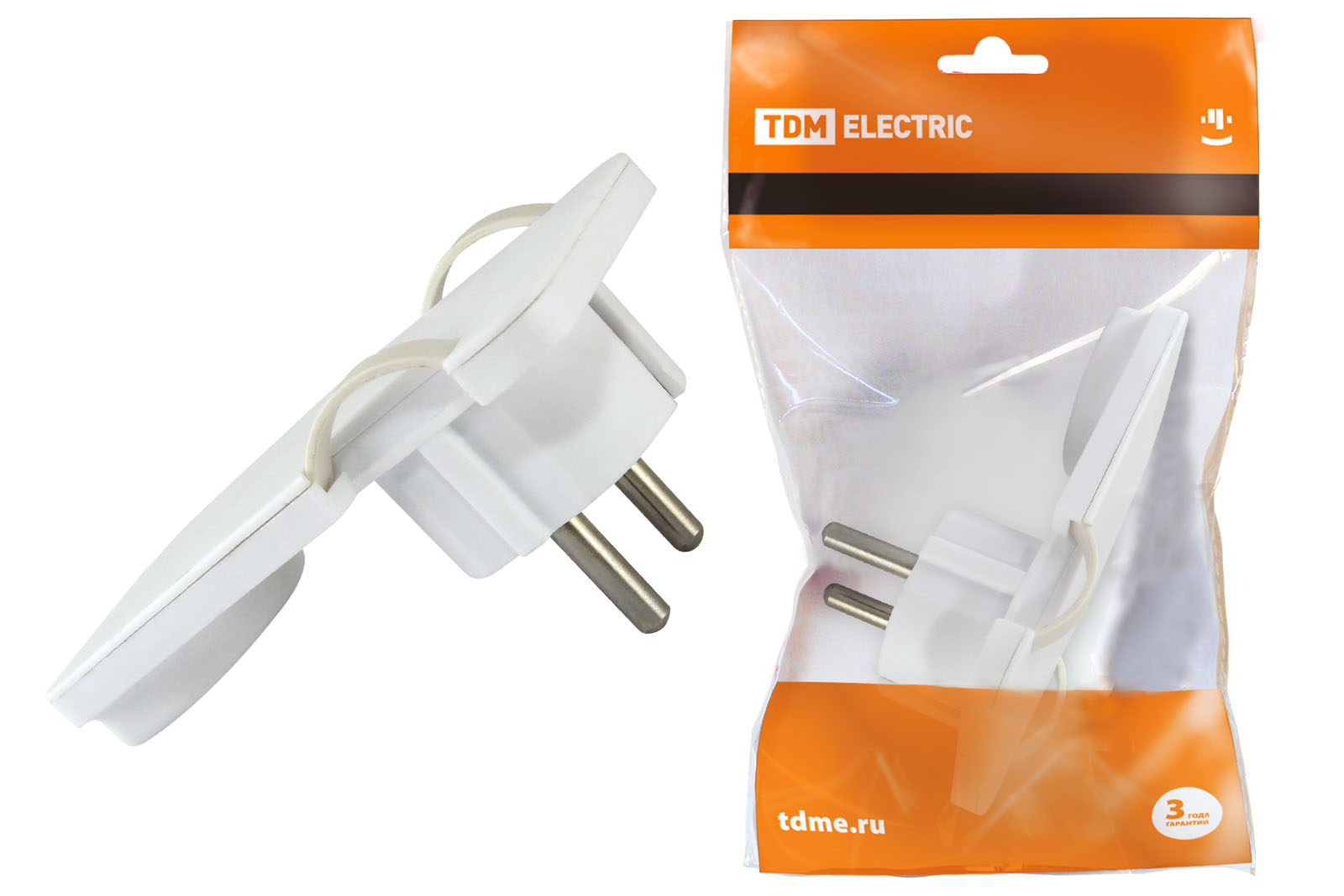 Priză unghiulară plată (8 mm) albă 16A 250V TDM