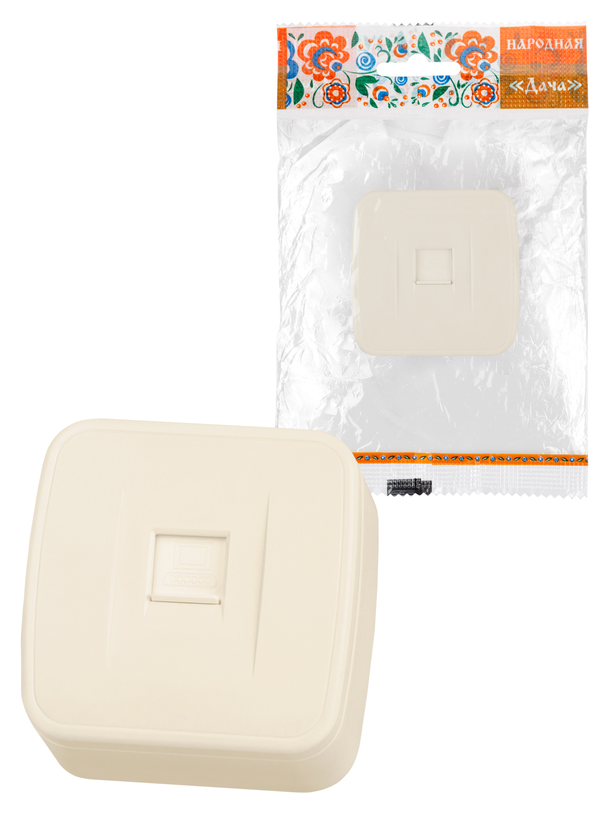 Розетка компьютерная (RJ-45) открытой установки IP20, сл. кость "Дача" Народная(SQ1824-0024)