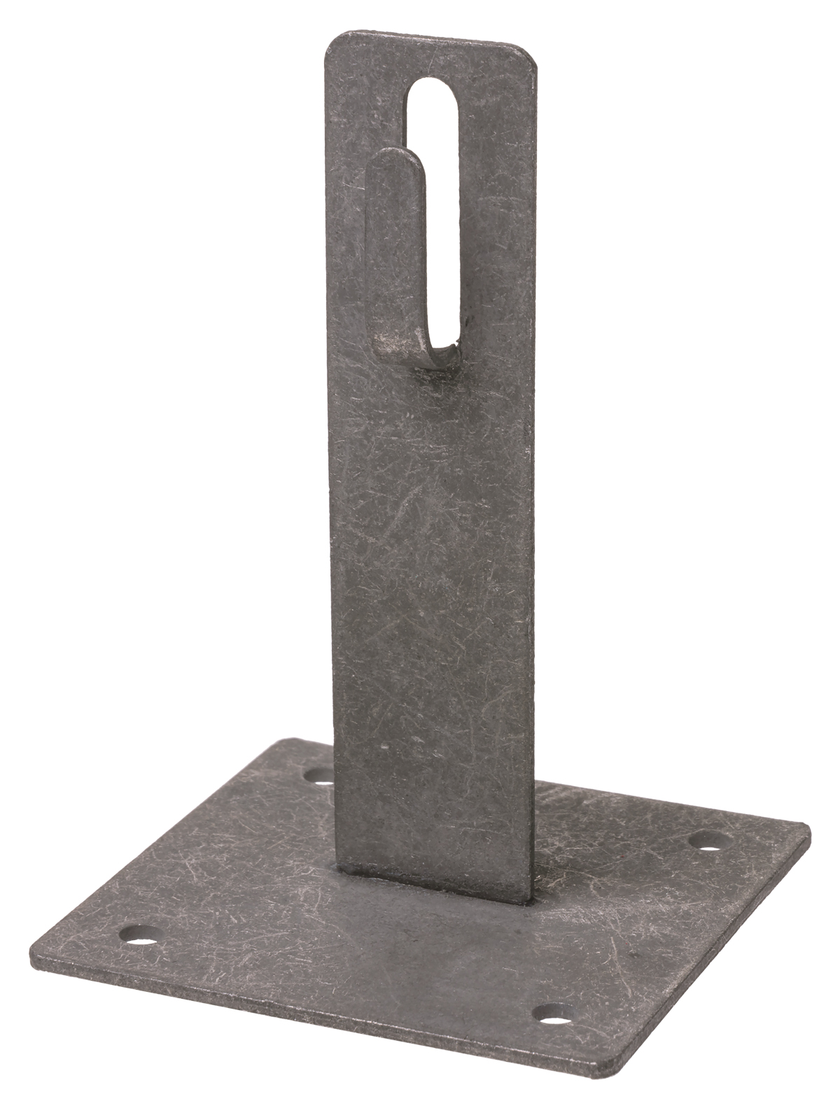 Suport pentru acoperiş plat pentru tijă Ø6‑10 mm, cârlig din oţel, bază 100×100 mm, înălţime 100 mm, zincat la cald TDM