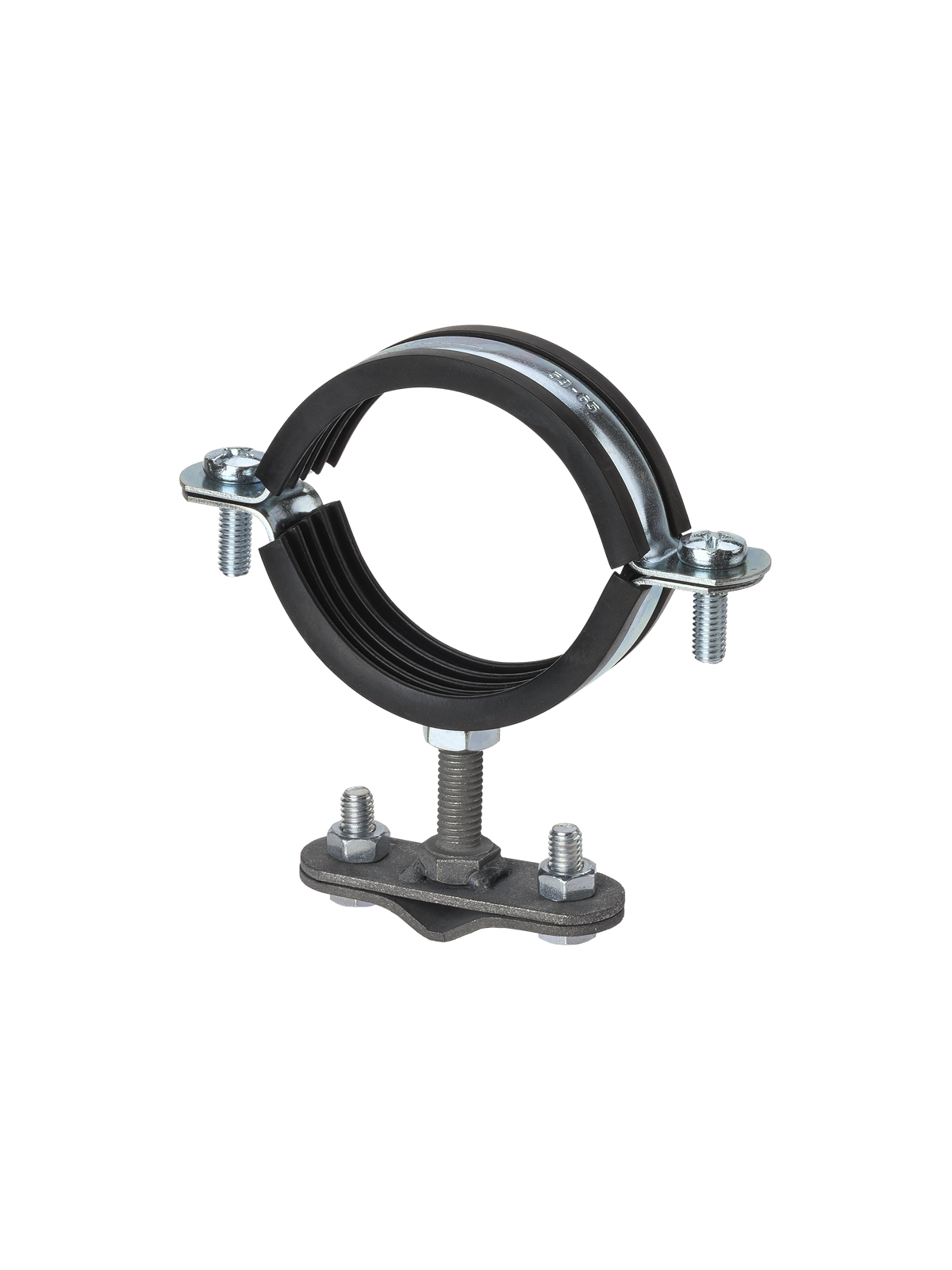 Suport clemă cu garnitură de cauciuc Ø60-65 mm, pentru tijă Ø6-10 mm, clemă de oțel, termodif. TDM
