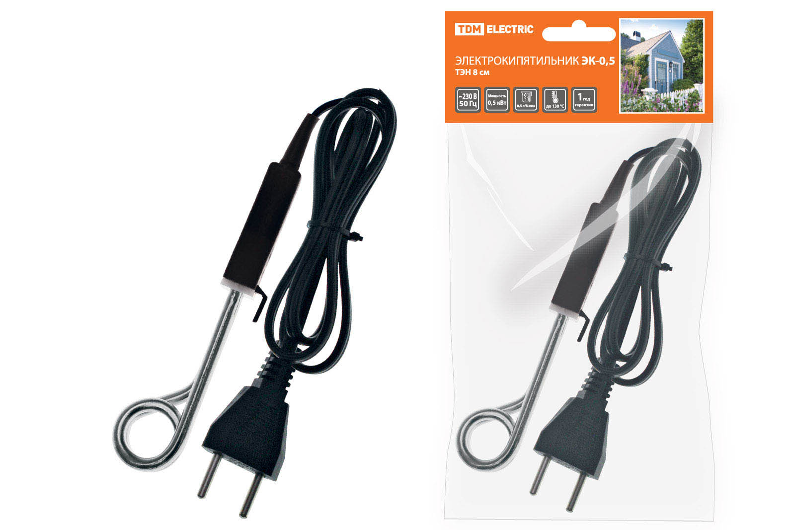 Rezistență electrică ЭК-0,5; 230 В, 0,5 kW, ELEMENT DE ÎNCĂLZIRE 8 cm, TDM