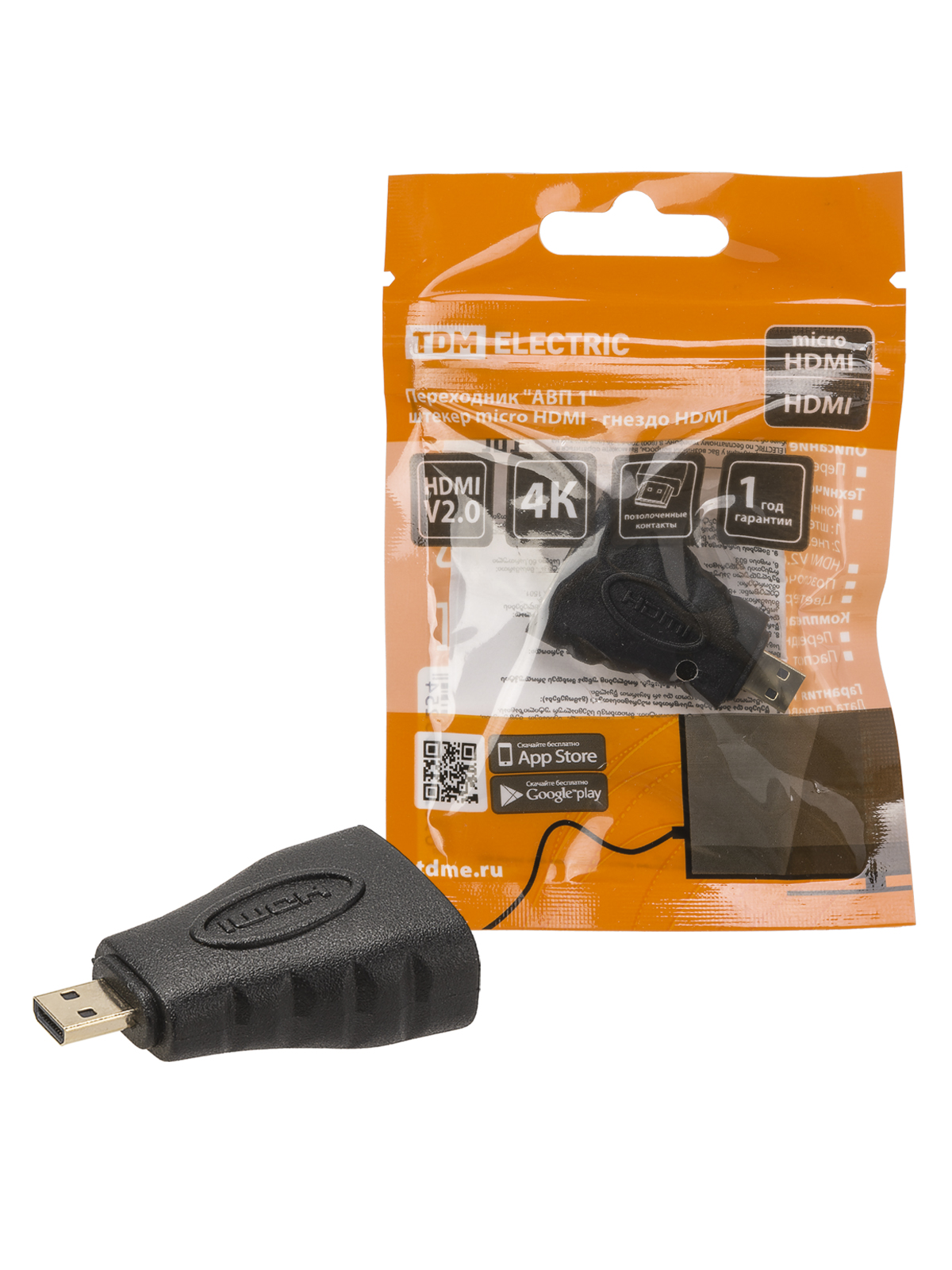 Adaptor "AVP 1" conector micro HDMI - mufe HDMI, contacte placate cu aur, TDM