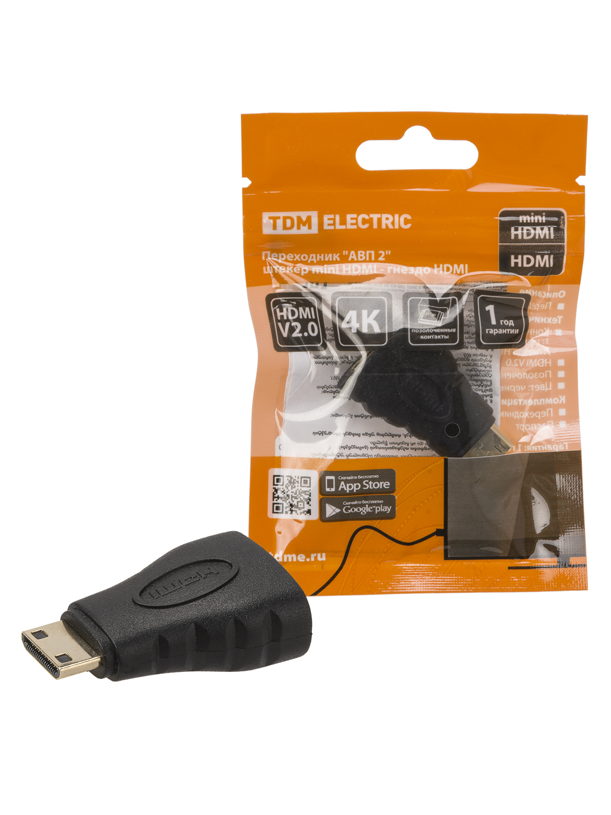 Adaptor "AVP 2" conector mini HDMI - mufe HDMI, contacte placate cu aur, TDM