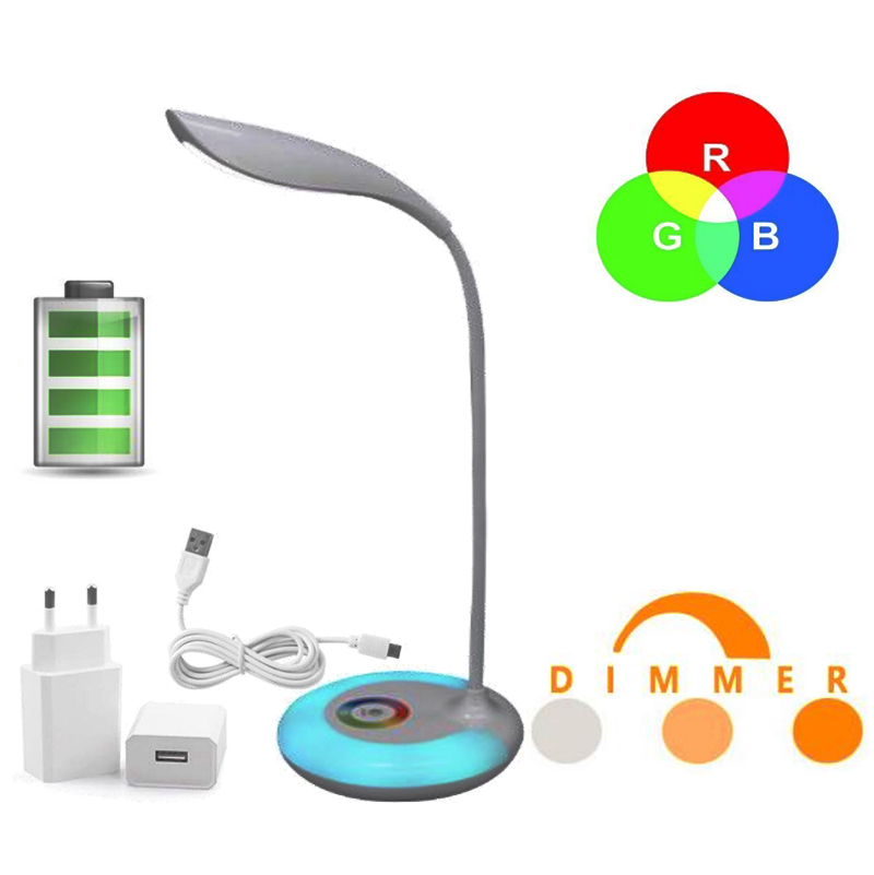 Lumină de masă 5W 5V 1A Double Color plug 13*48cm cablu cu baterie RGB (24) (TR0337-0321)