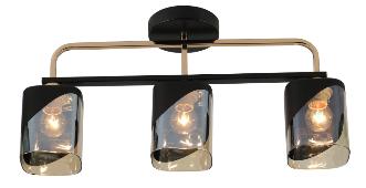 Lustră 3 brațe E27*3*40W L530*W120*H250 Negru/Aur (TR0370-0312)