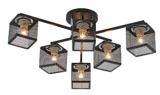 Lustru 6 becuri E27*6*40W Ø660*H235 Black/Gold (TR0370-0330)