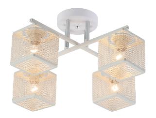 Lustru 4 becuri E27*4*40W L440*W440*H225 Matt white/Сhrome (TR0370-0332)