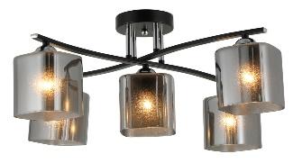 Lustru 5 becuri E27*5*40W Ø630*H230 Matt black/Сhrome (TR0370-0346)