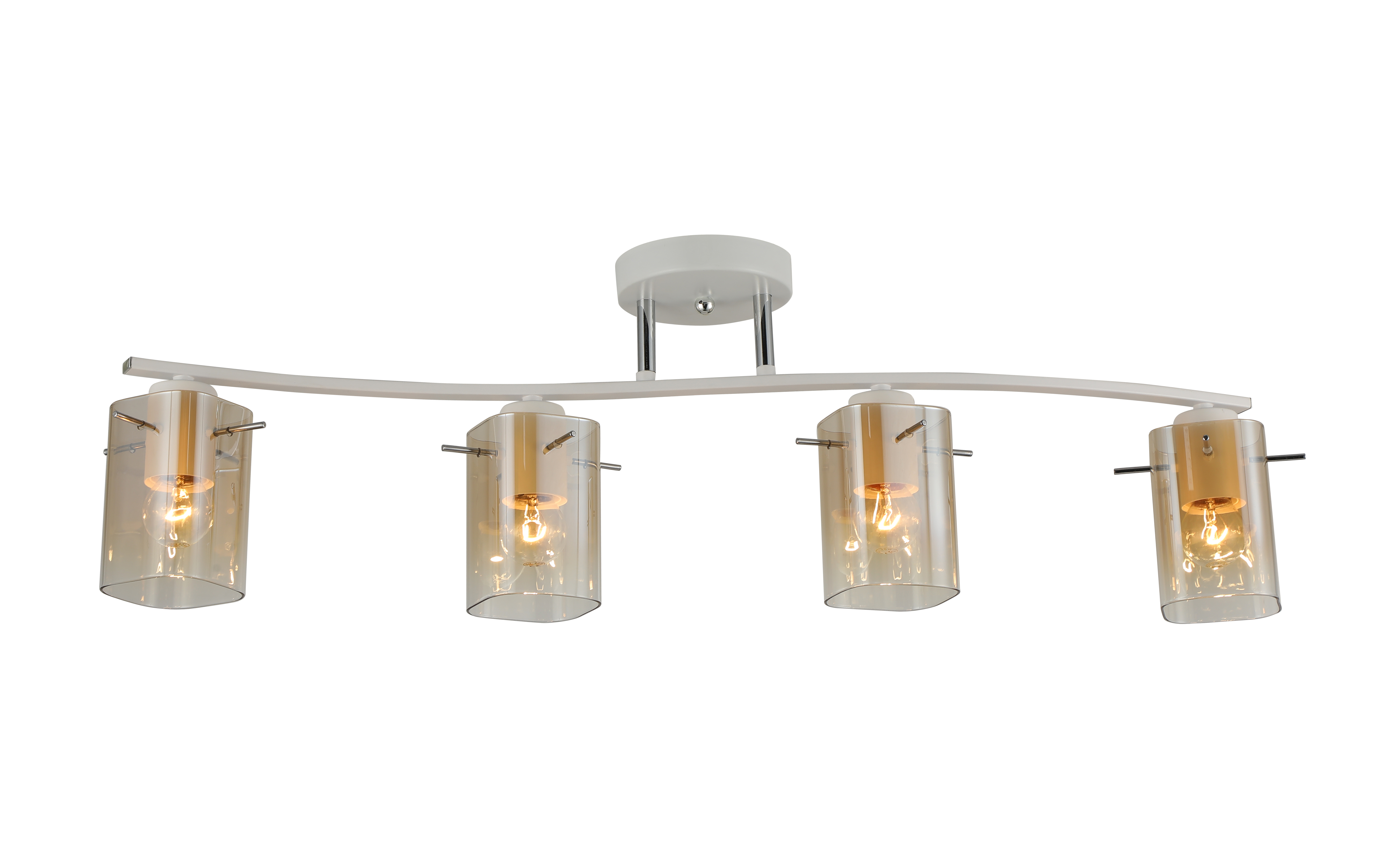 Lustră 4 brațe E27*4*40W L750*W130*H220 Alb mat/Chrome (tr0370-0358)