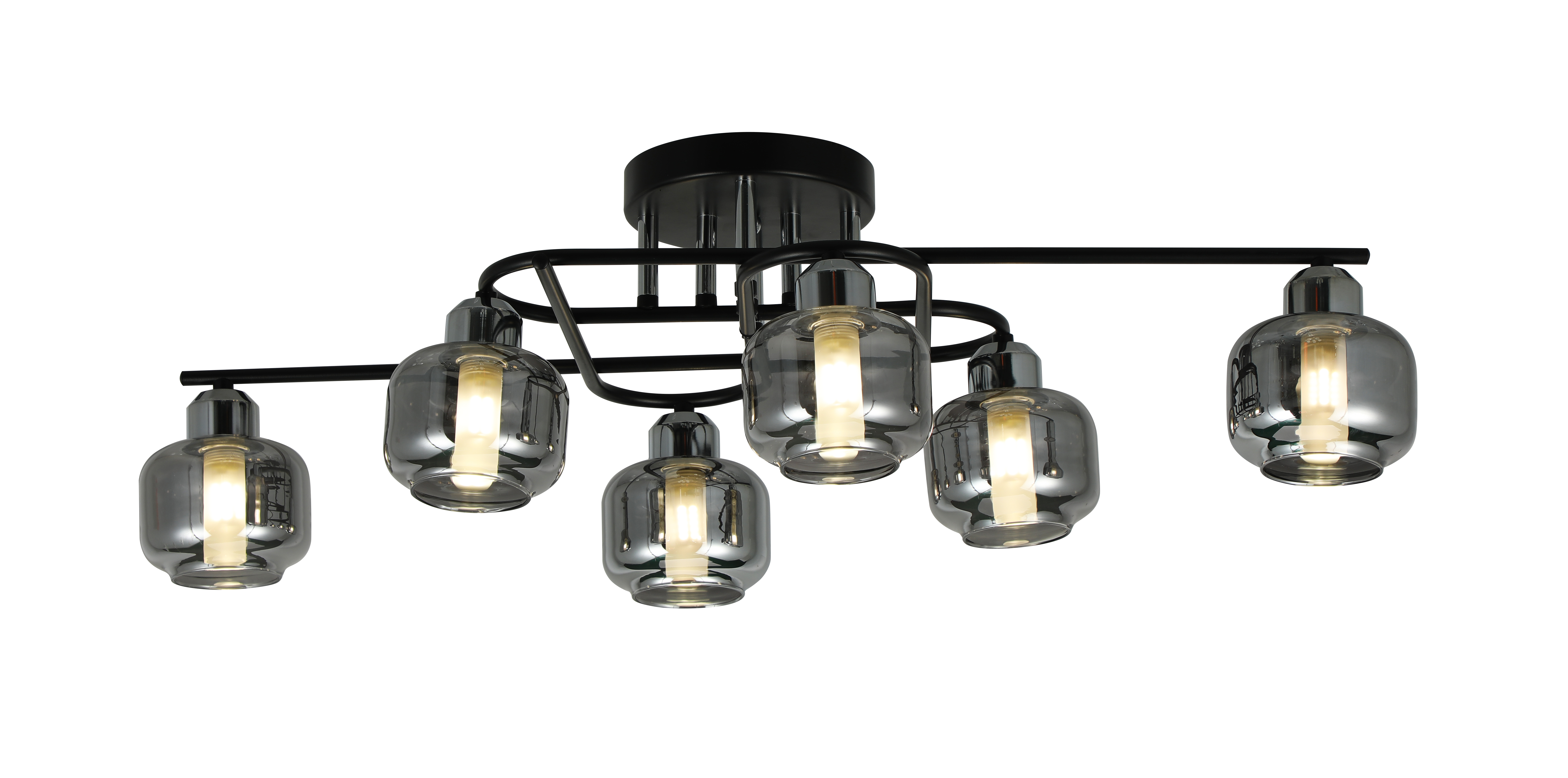 Lustru 6 becuri G9*4*LED5W L750*W400*H220 Matt black/Chrome (tr0370-0361)