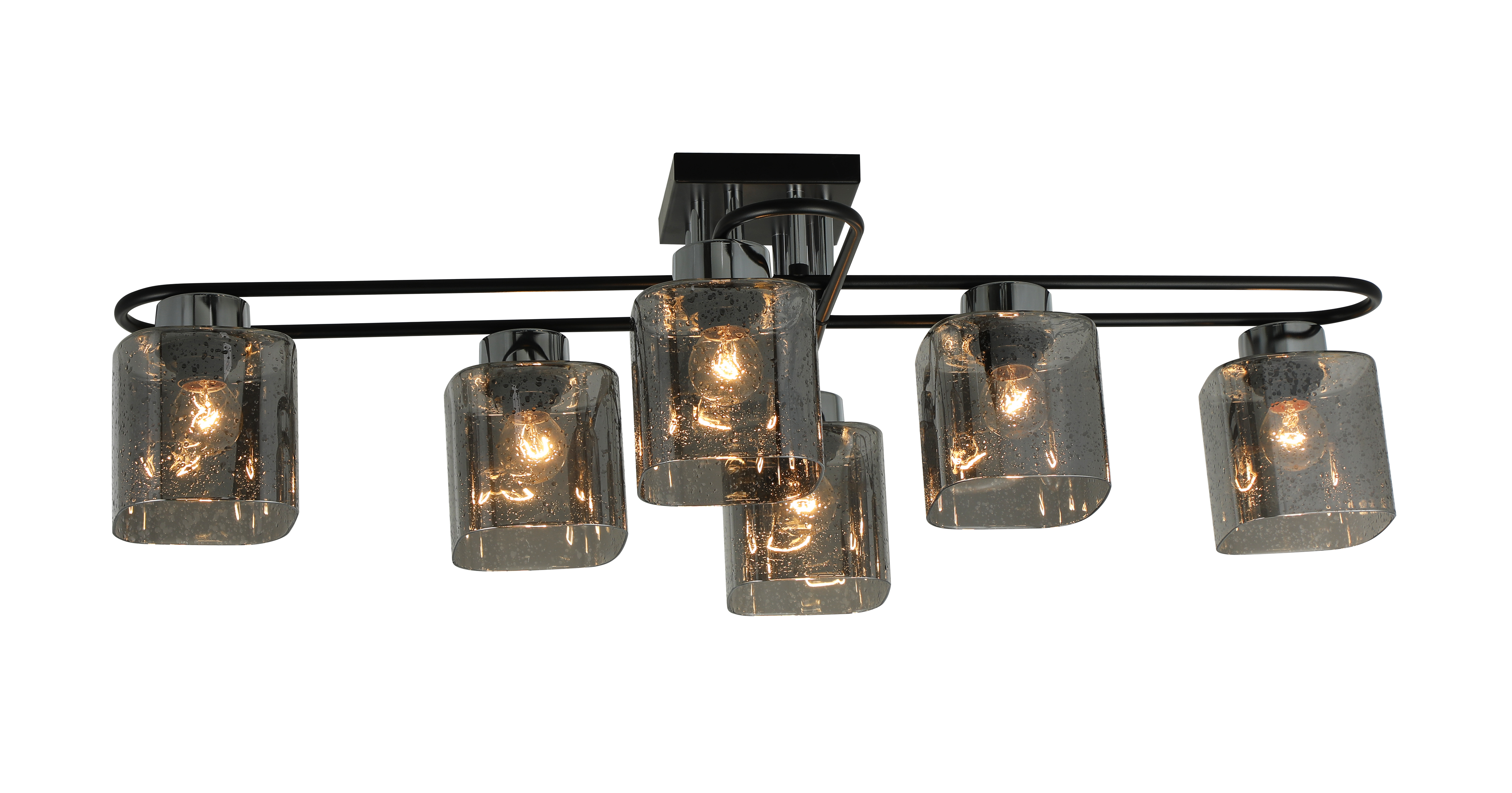 Lustru 6 becuri E27*6*40W L830*W425*H240 Matt black/Chrome (tr0370-0363)