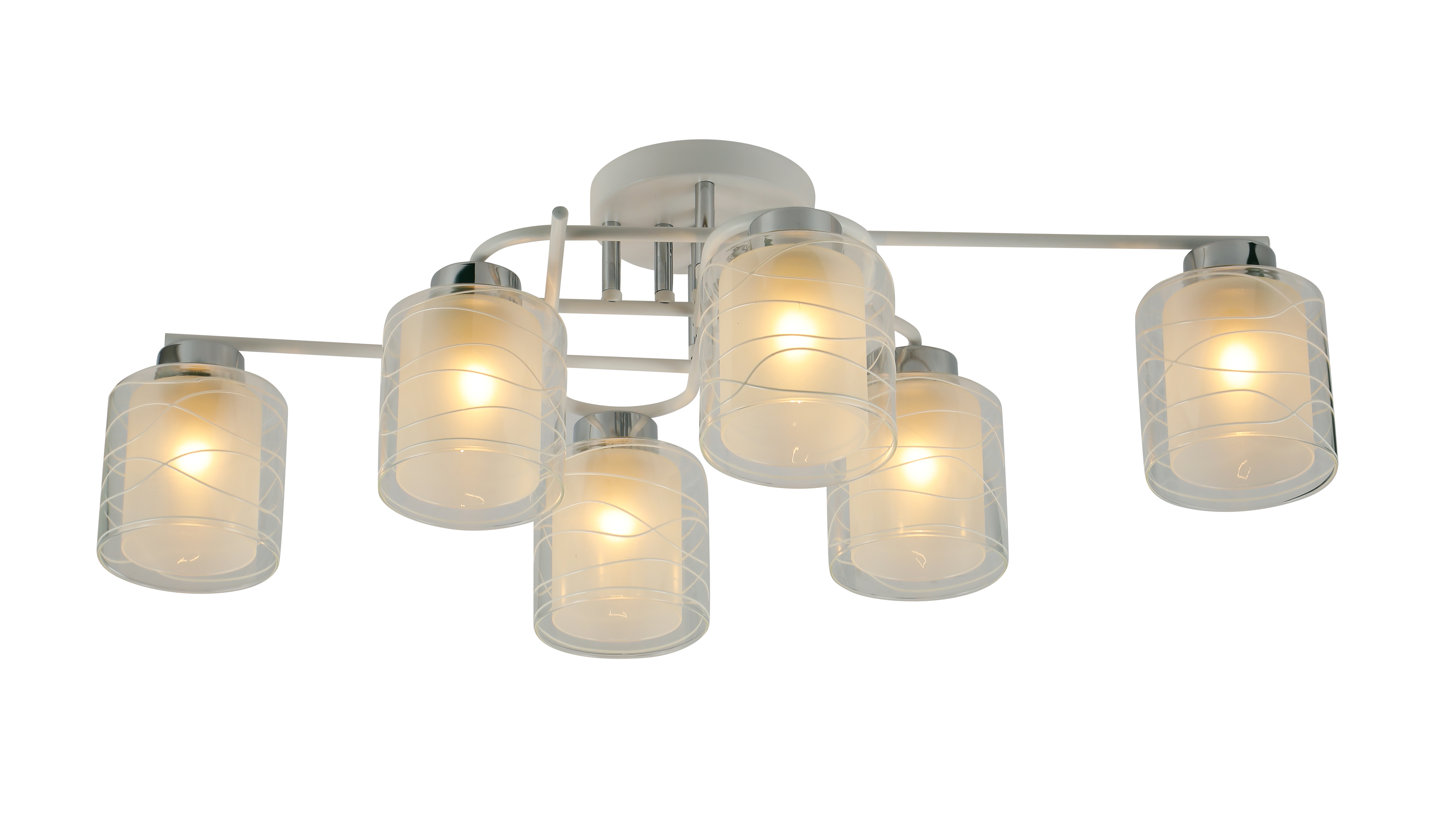 Lustru 6 becuri E27*6*40W L770*W420*H255 Matt white/Сhrome (tr0370-0365)