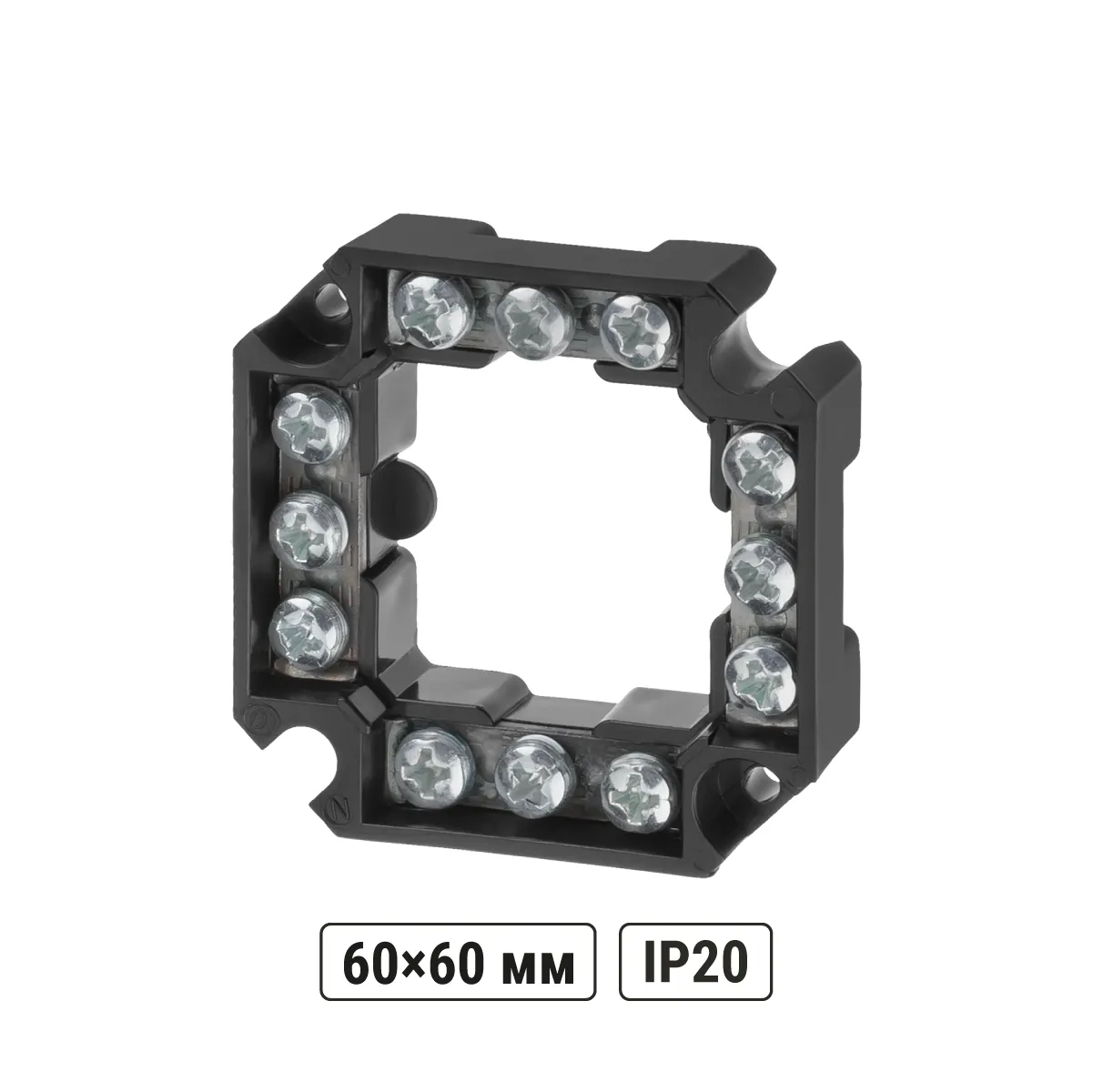 Клеммник для распаячных и установочных коробок с шагом 60мм, IP20, TDM(SQ1402-0117)