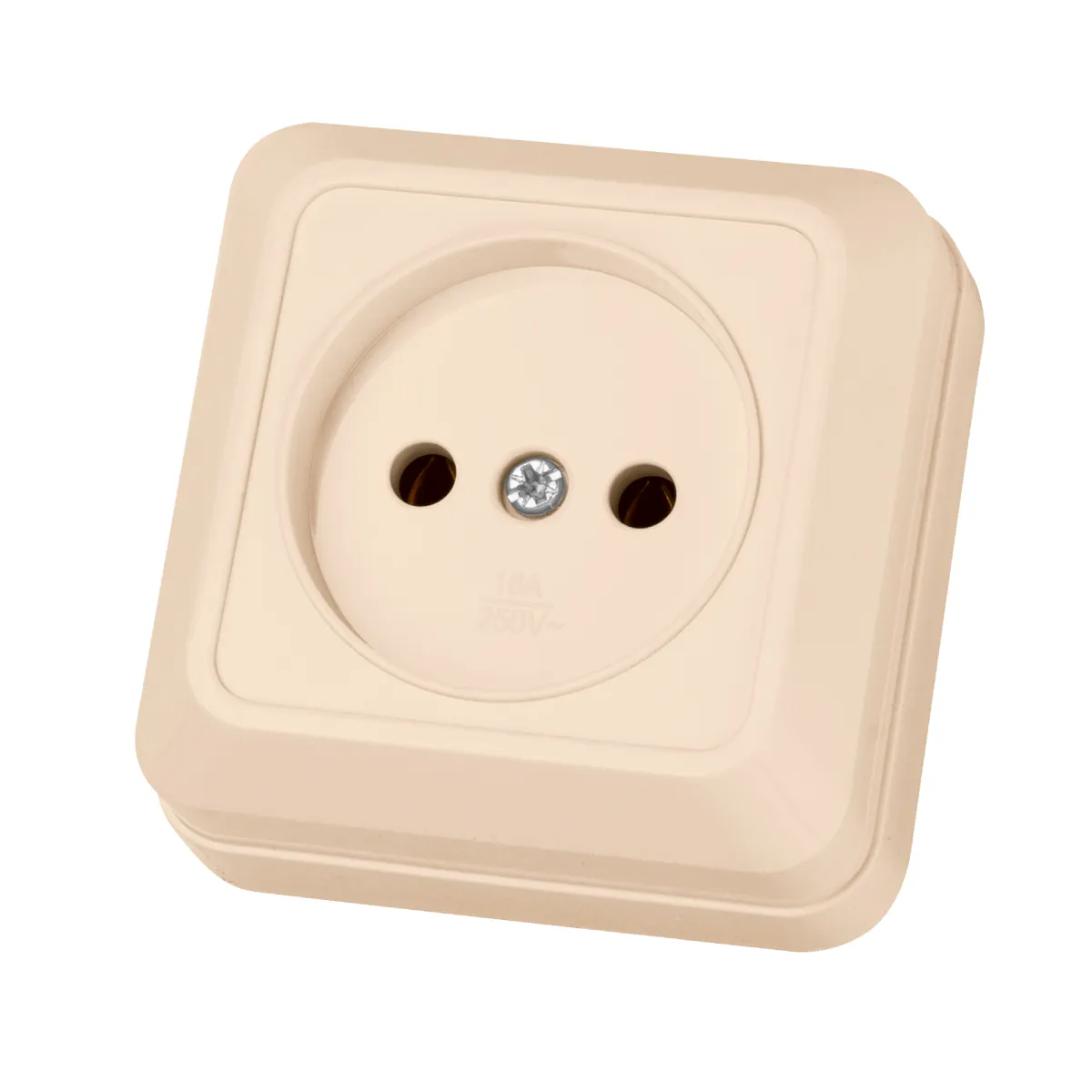Розетка 2П открытой установки IP20 10А, сл. кость "Ладога" TDM(SQ1801-0014)