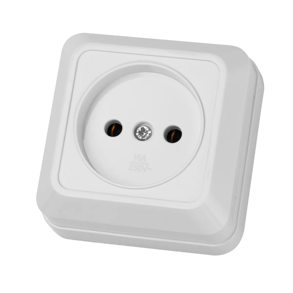 Розетка 2П открытой установки IP20 10А 250В (керамика) белая "Ладога" TDM(SQ1801-0110)