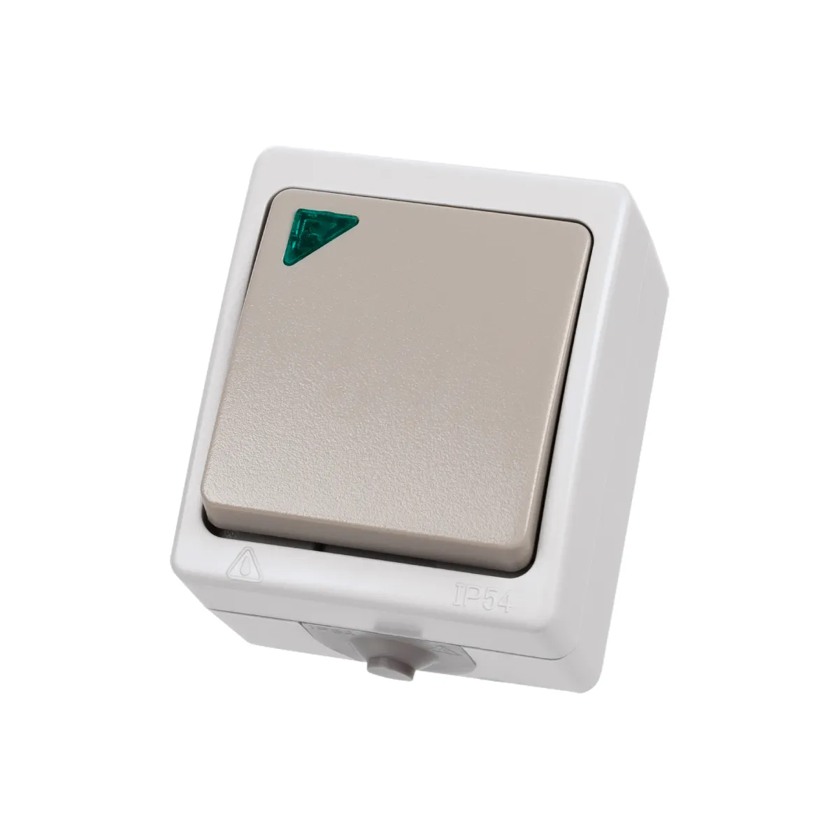 Выключатель 1-кл. с подсветкой открытой установки IP54 10А серый "Вуокса" TDM(SQ1803-0004)