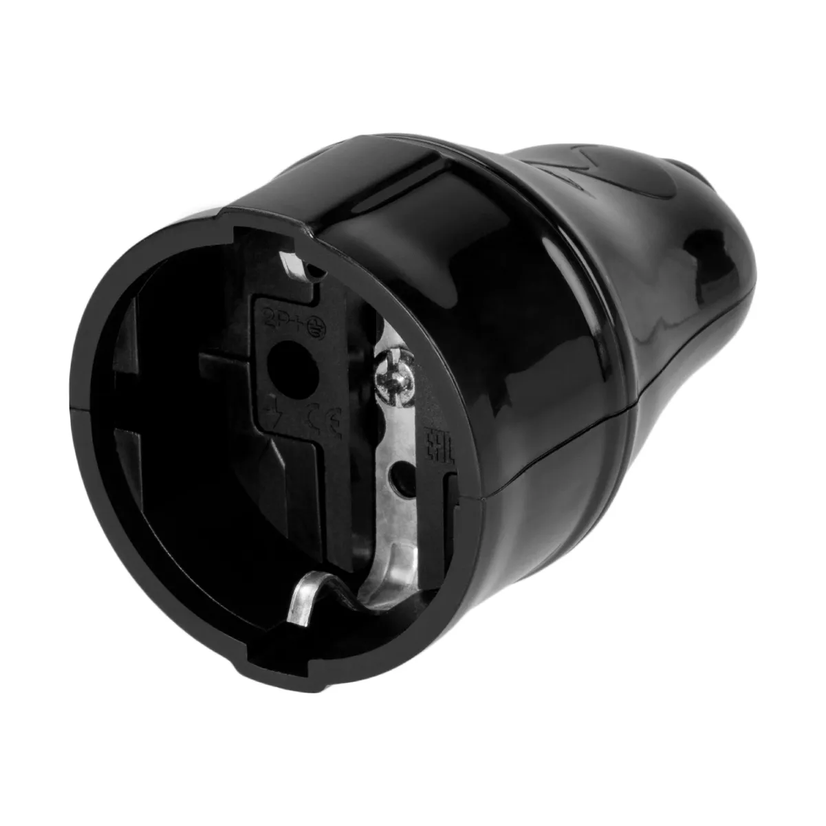 Кабельная розетка 2П+3 черная 16А 250B серии "Народная"(SQ1806-0412)