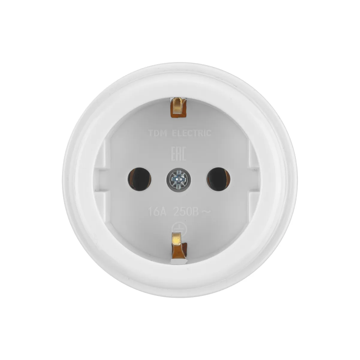 Розетка 2П+З открытой установки IP20 16А белая "Ретро" TDM(SQ1806-0527)