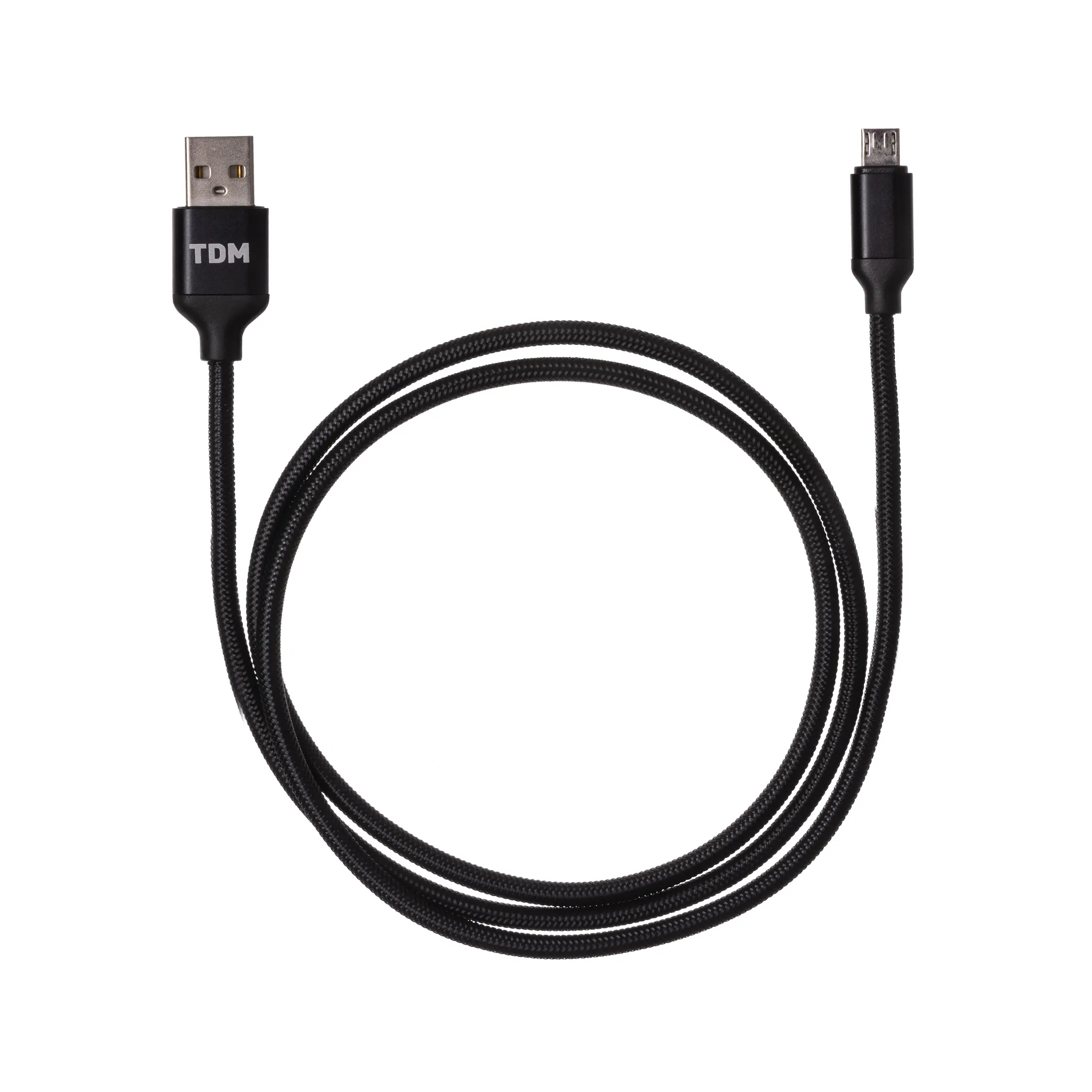 Дата-кабель, ДК 7, USB - micro USB, 1 м, тканевая оплетка, черный, TDM(SQ1810-0307)