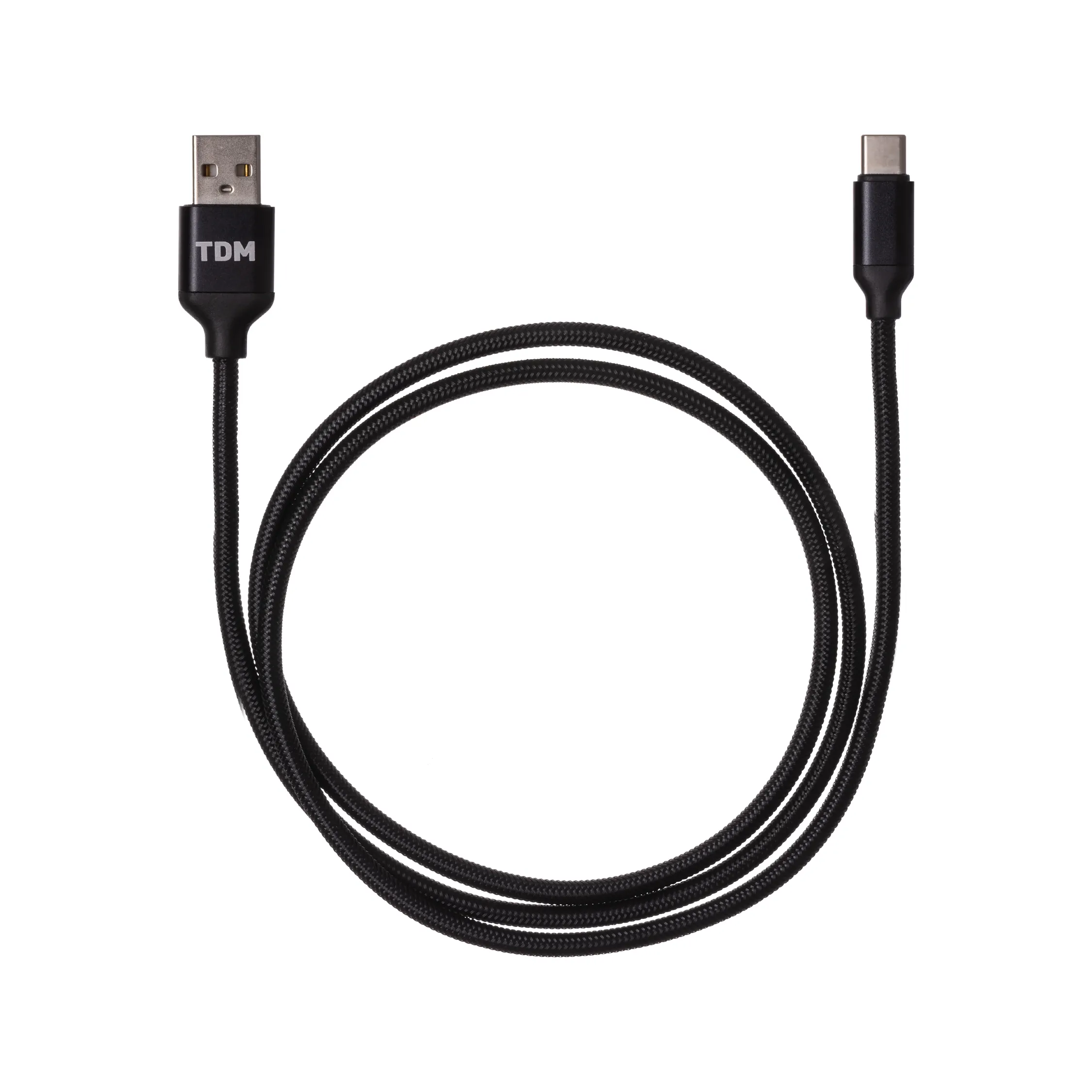 Дата-кабель, ДК 8, USB - USB Type-C, 1 м, тканевая оплетка, черный, TDM(SQ1810-0308)