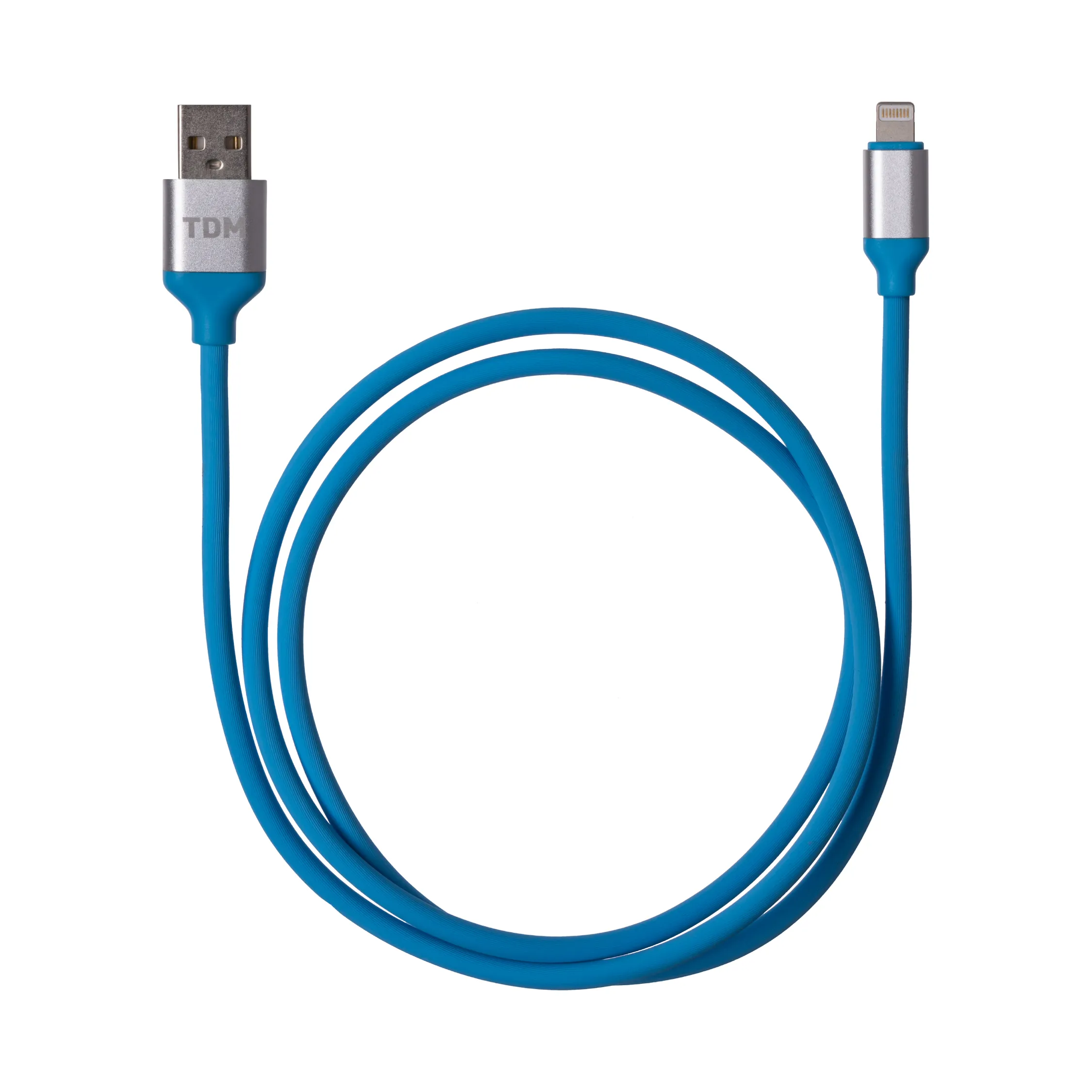Дата-кабель, ДК 18, USB - Lightning, 1 м, силиконовая оплетка, голубой, TDM(SQ1810-0318)