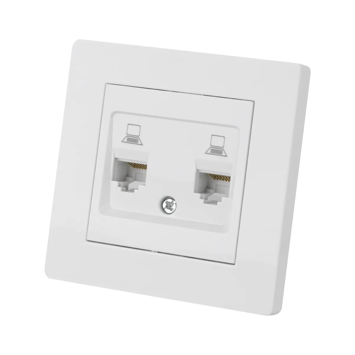 Розетка компьютерная двойная RJ45 белая "Сенеж" TDMSQ1816-0044
