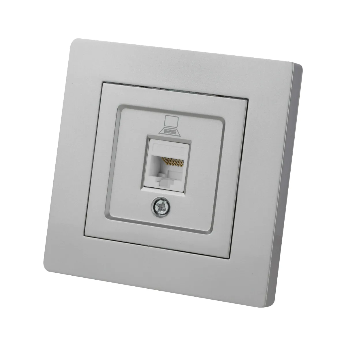 Розетка компьютерная RJ45 серебр. металлик "Сенеж" TDM(SQ1816-0243)