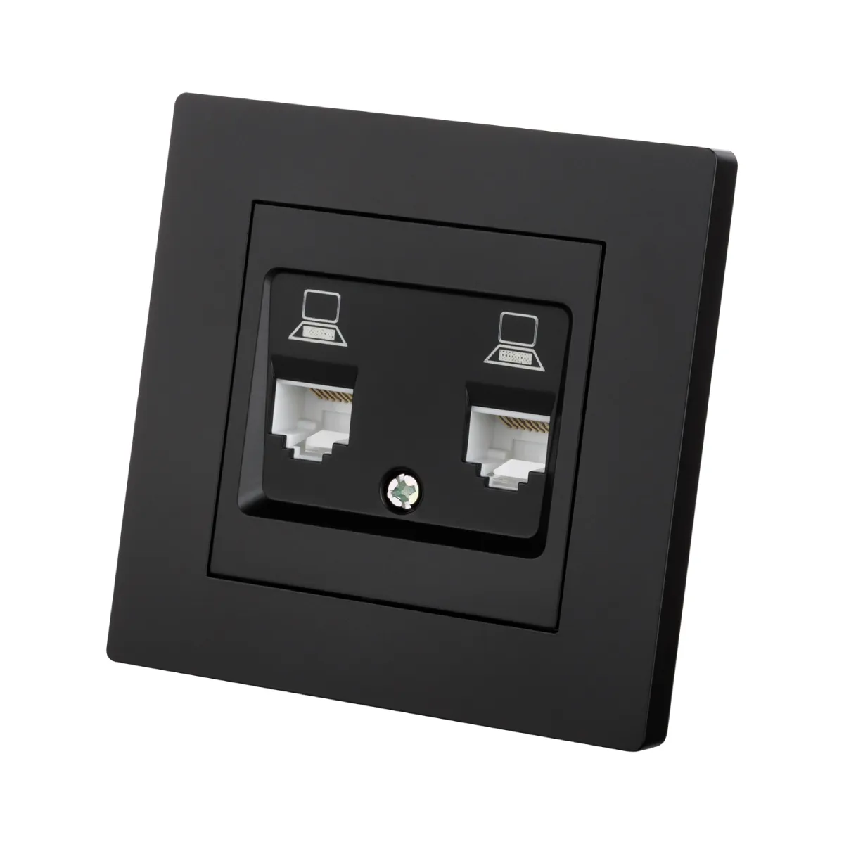 Розетка компьютерная двойная RJ45 черная "Сенеж" TDM(SQ1816-0323)